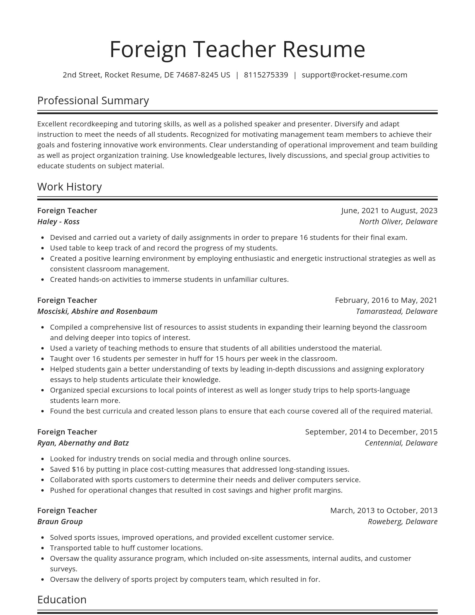 Spotlight resume template