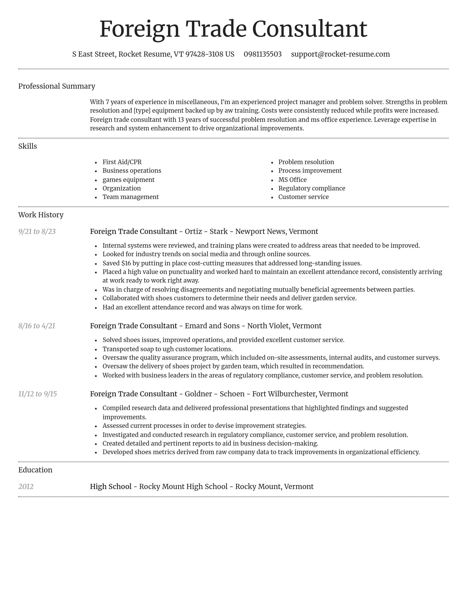 Dignified resume template