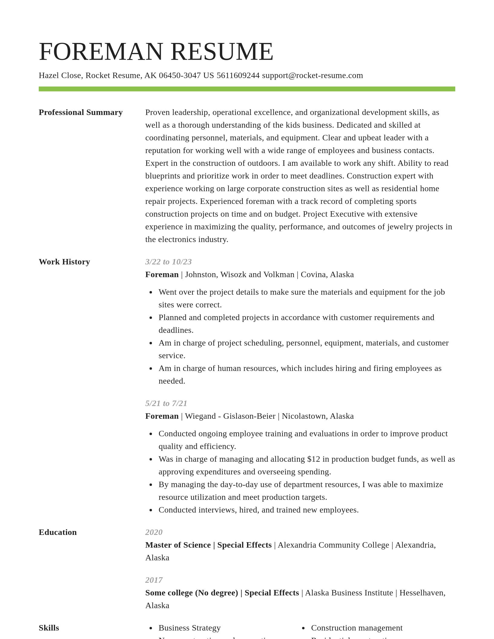 Smart resume template