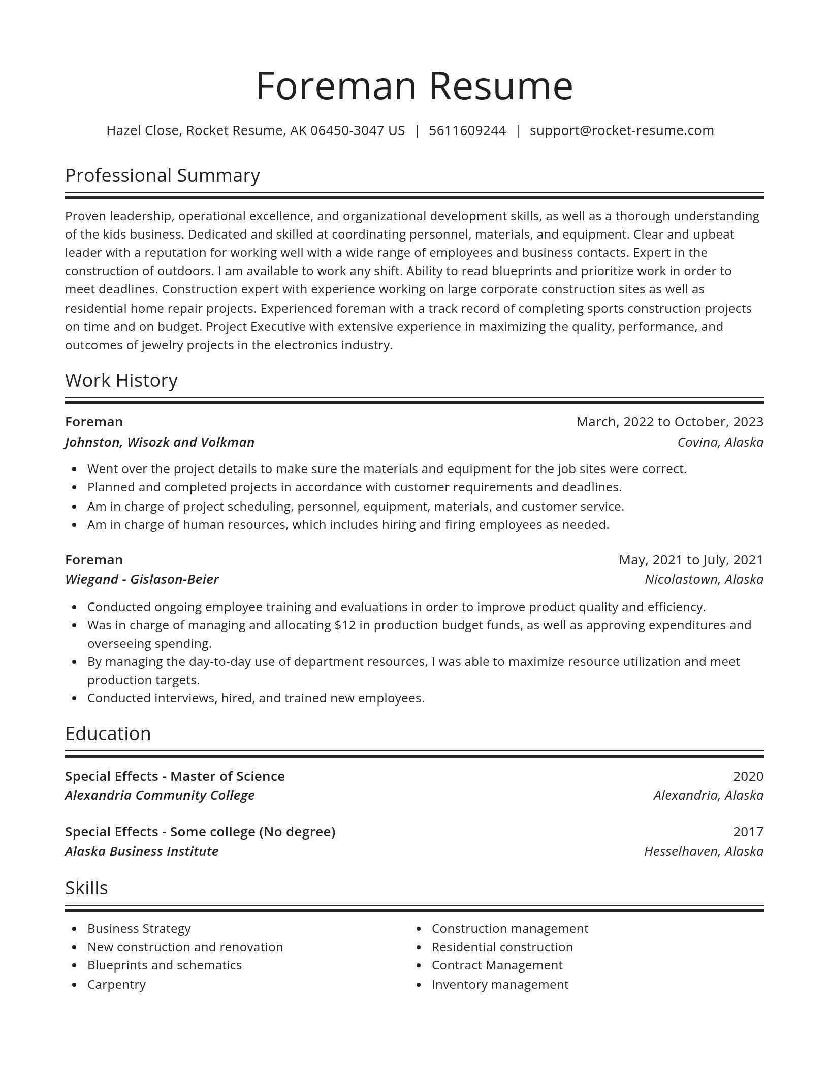 Spotlight resume template