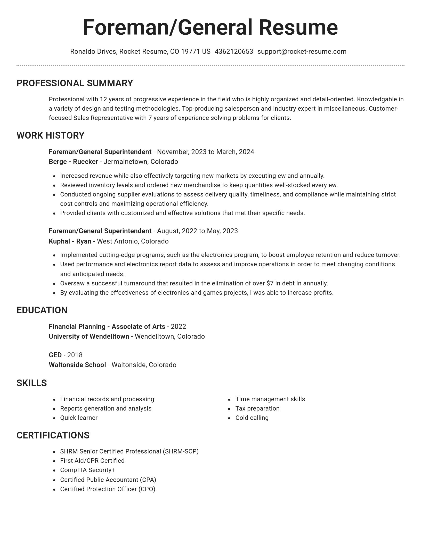 Brilliant resume template