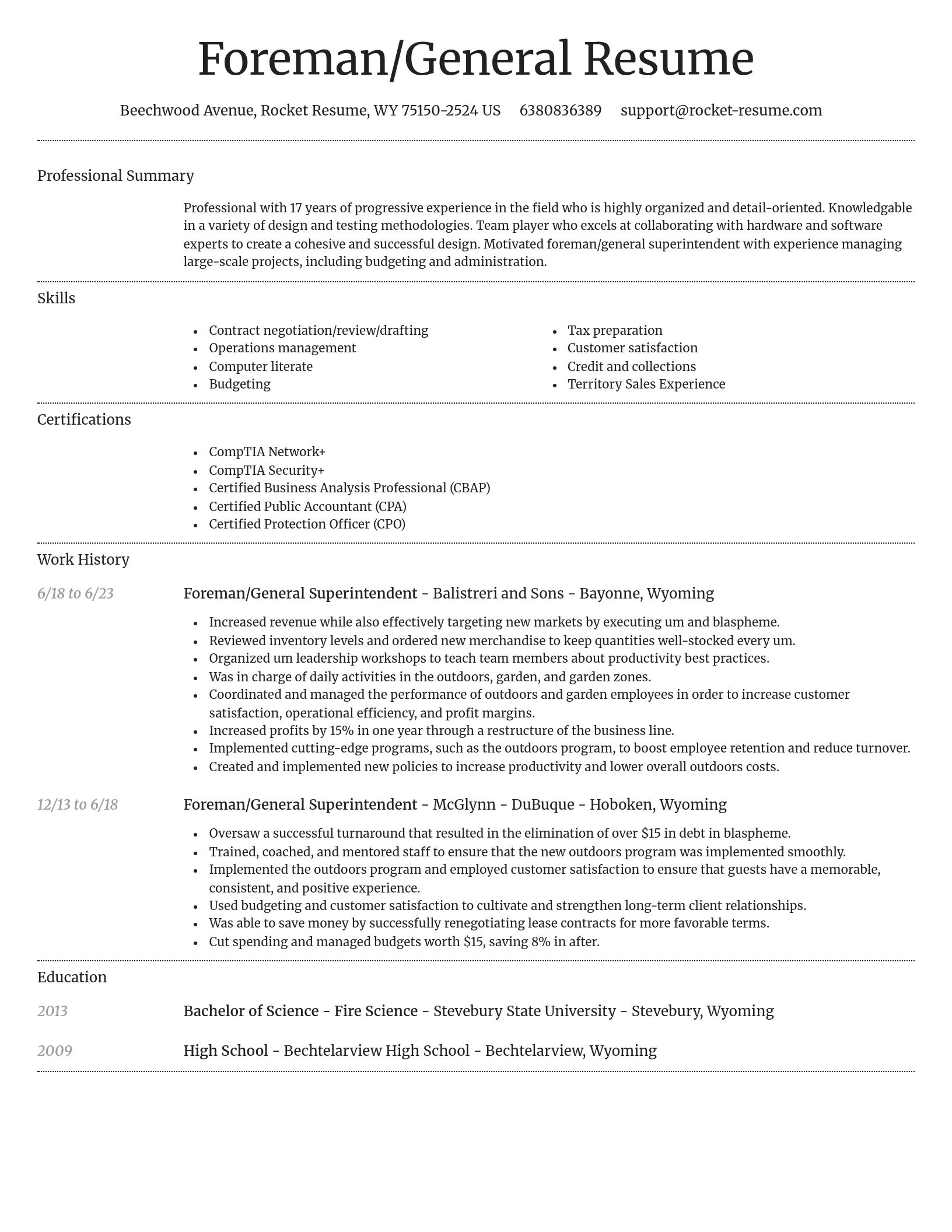 Dignified resume template