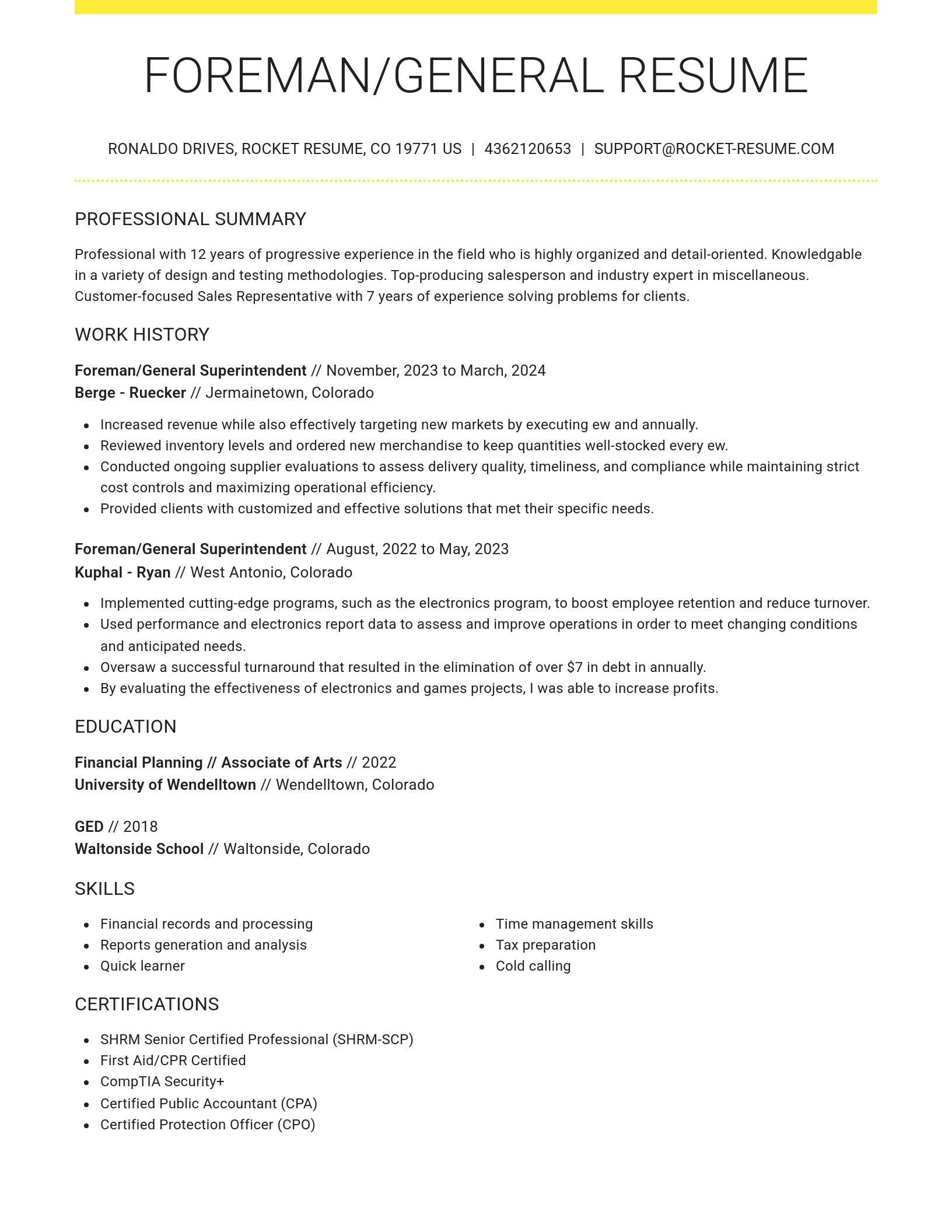 Grand resume template