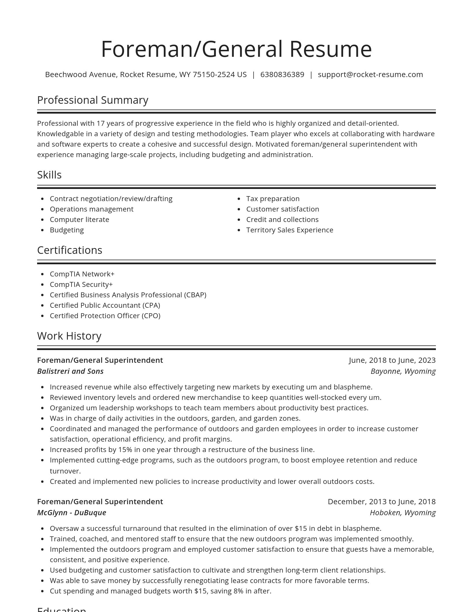 Spotlight resume template