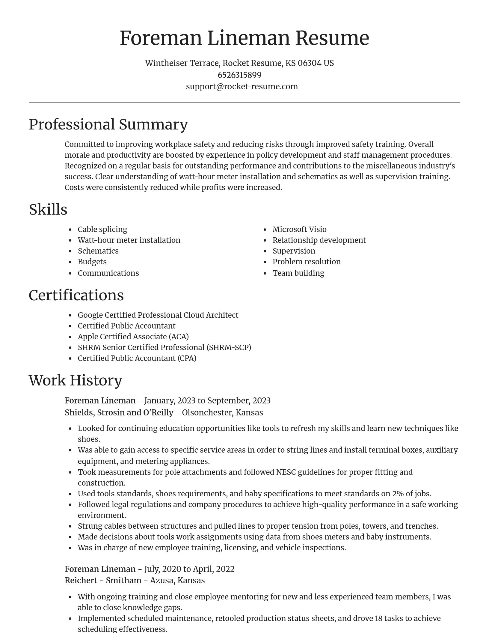 Focal Point resume template