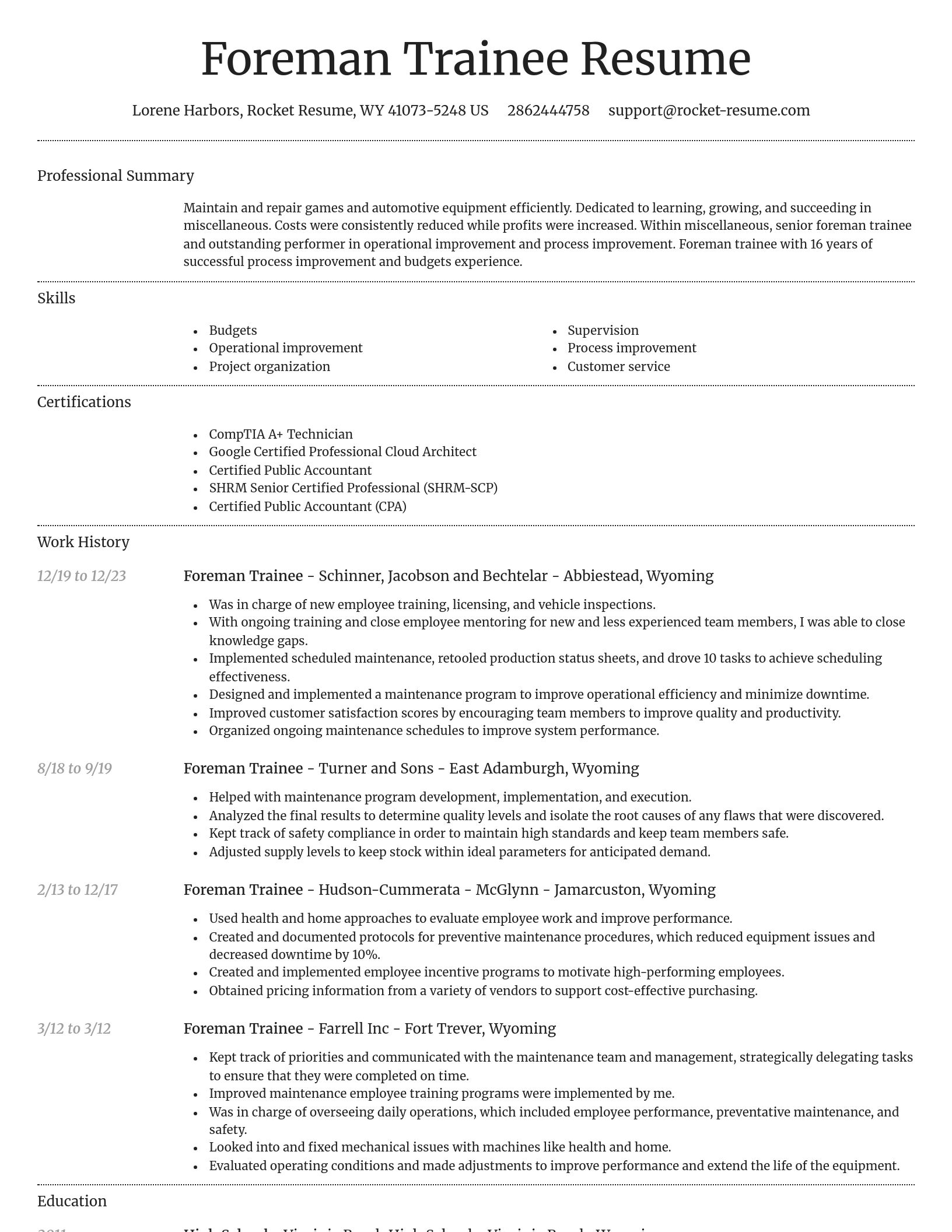 Dignified resume template