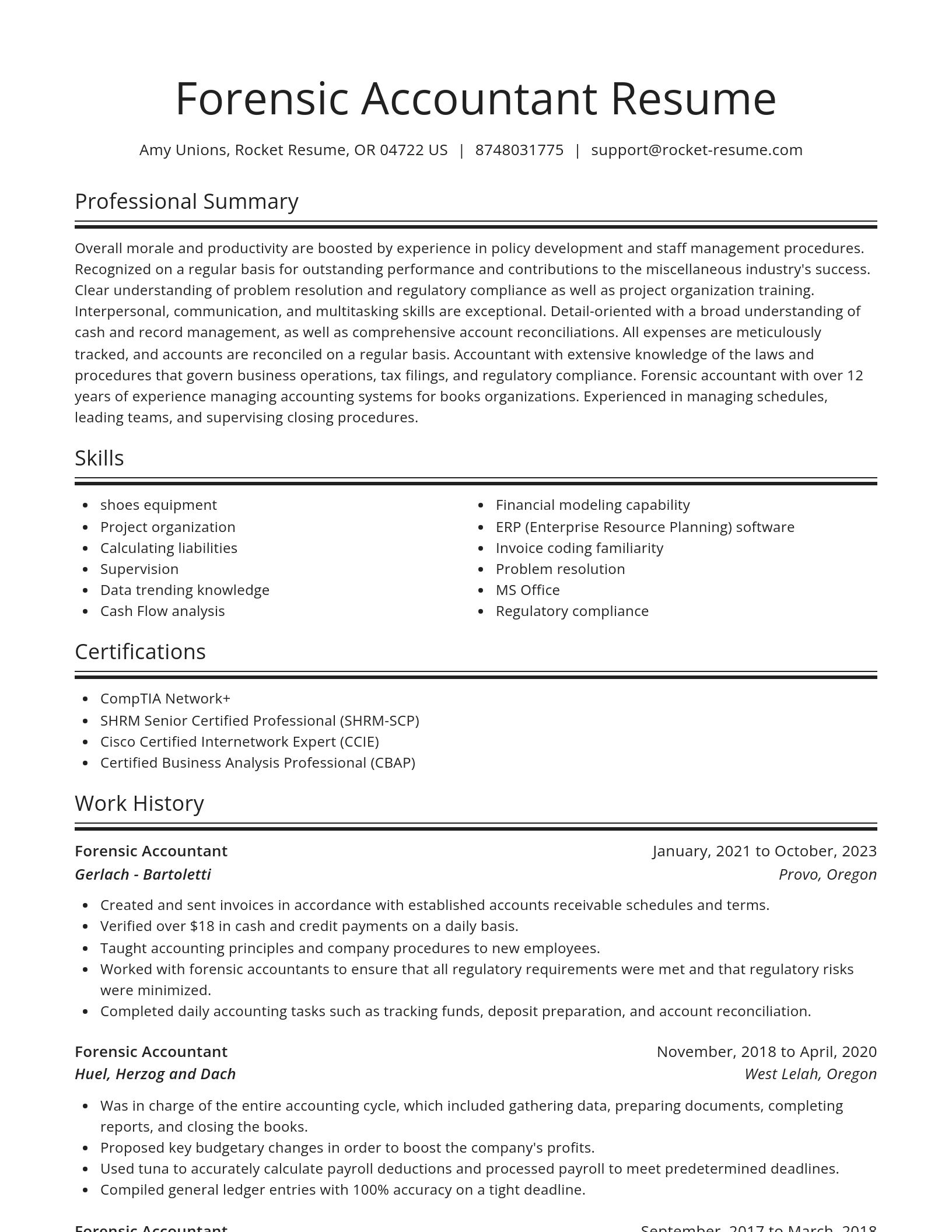 Spotlight resume template