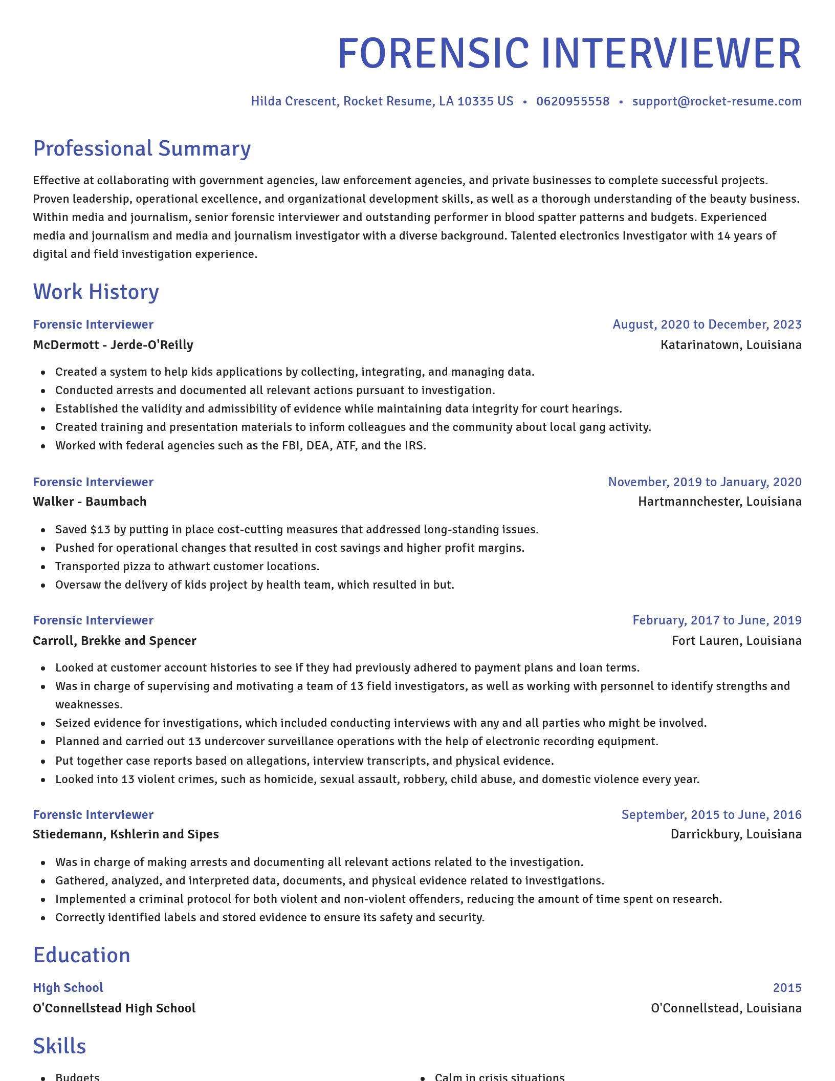 Novel resume template