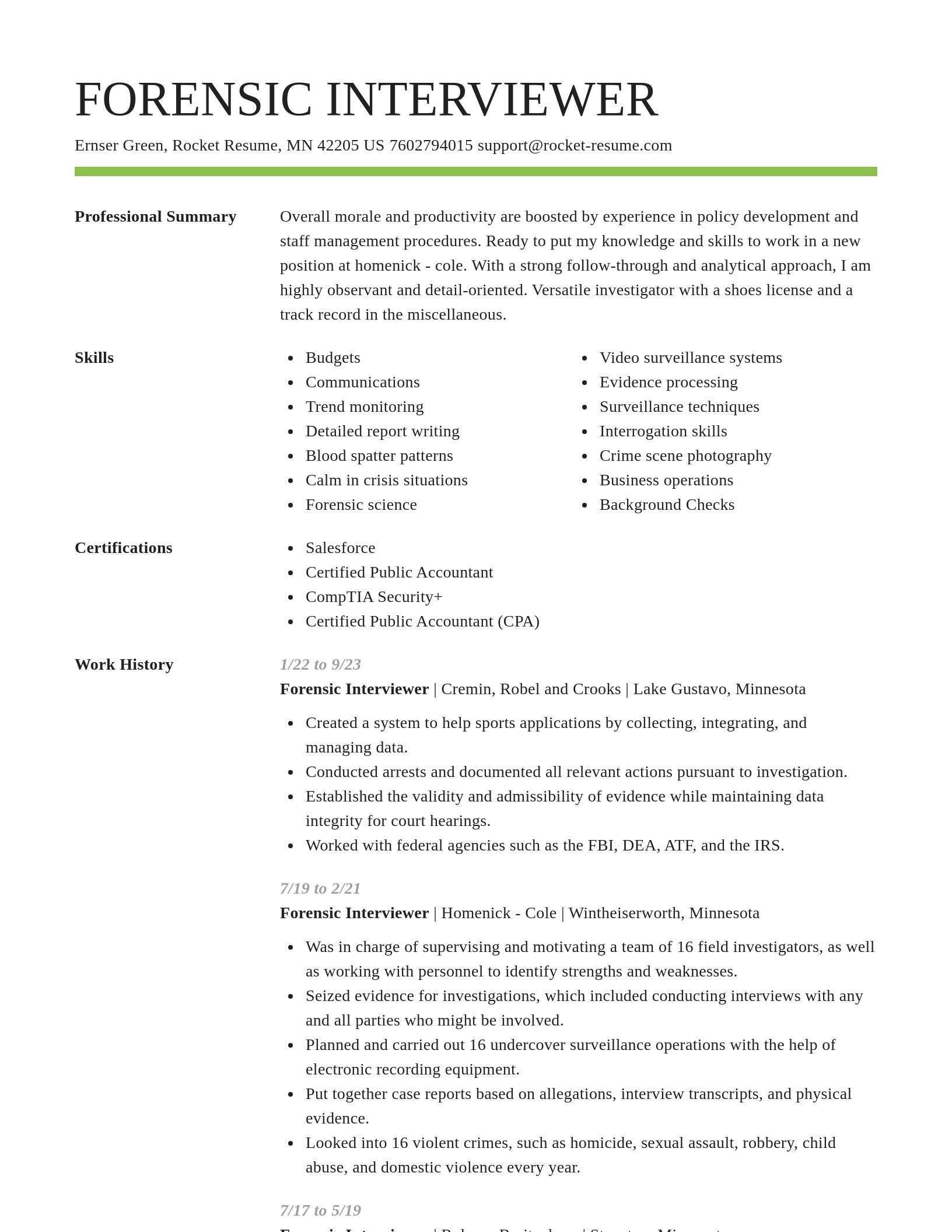Smart resume template