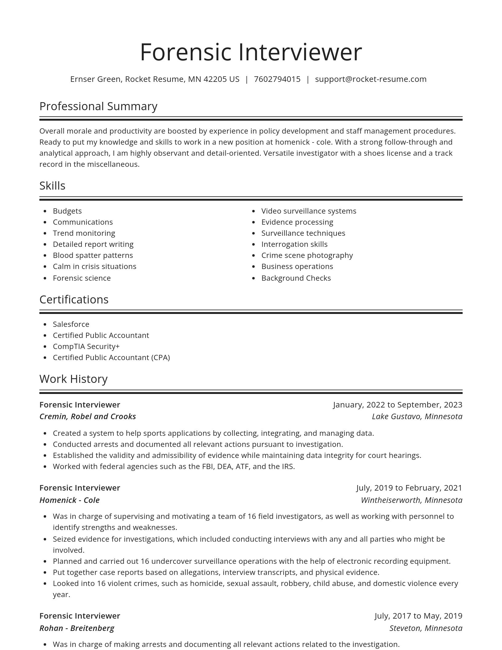Spotlight resume template