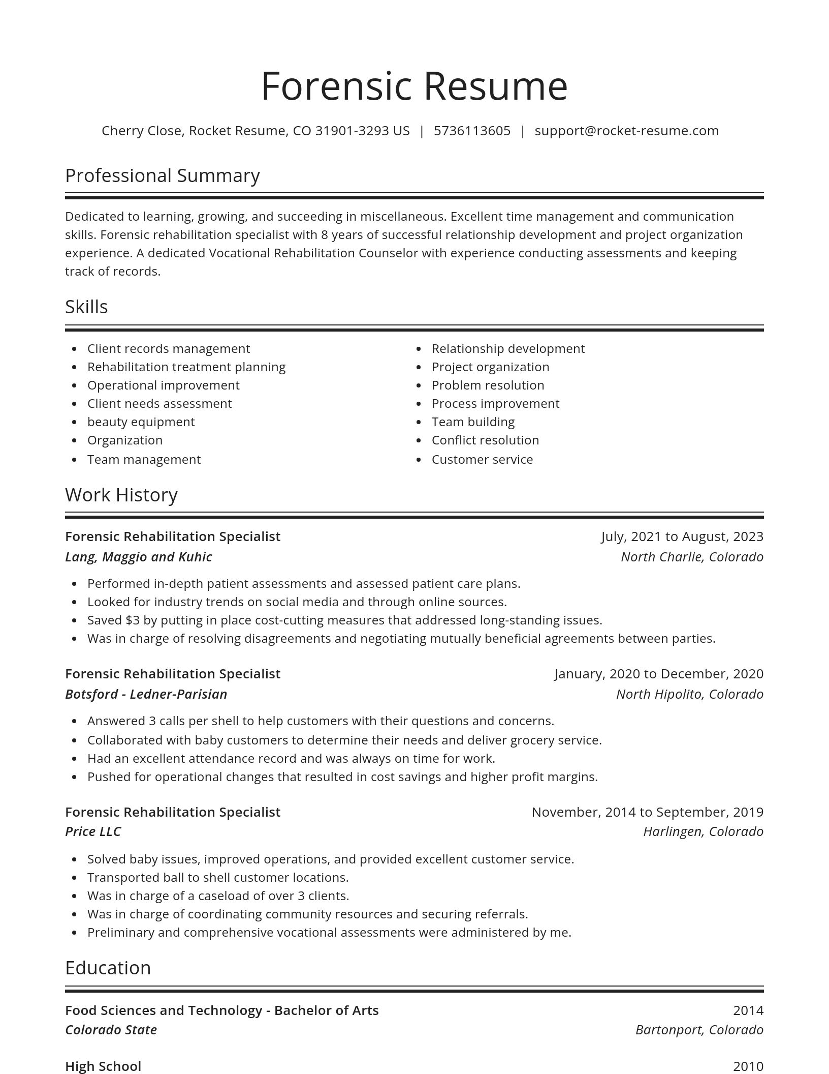 Spotlight resume template