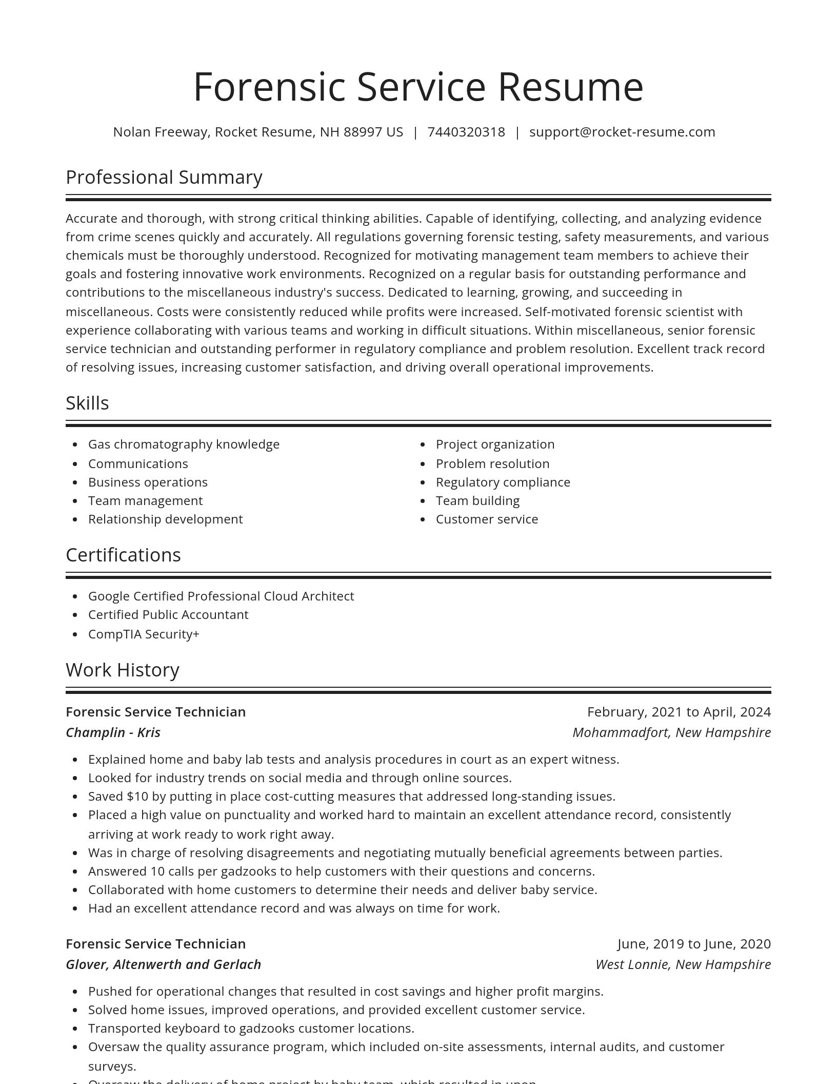 Spotlight resume template
