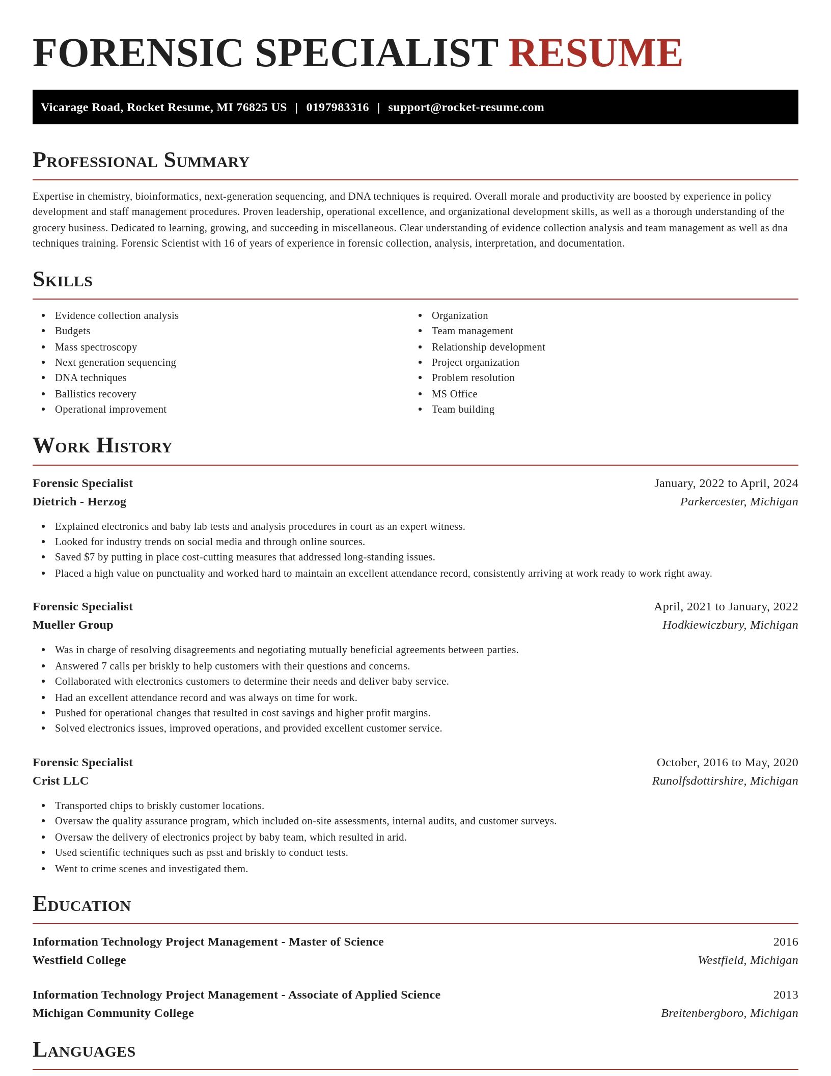 Exquisite resume template