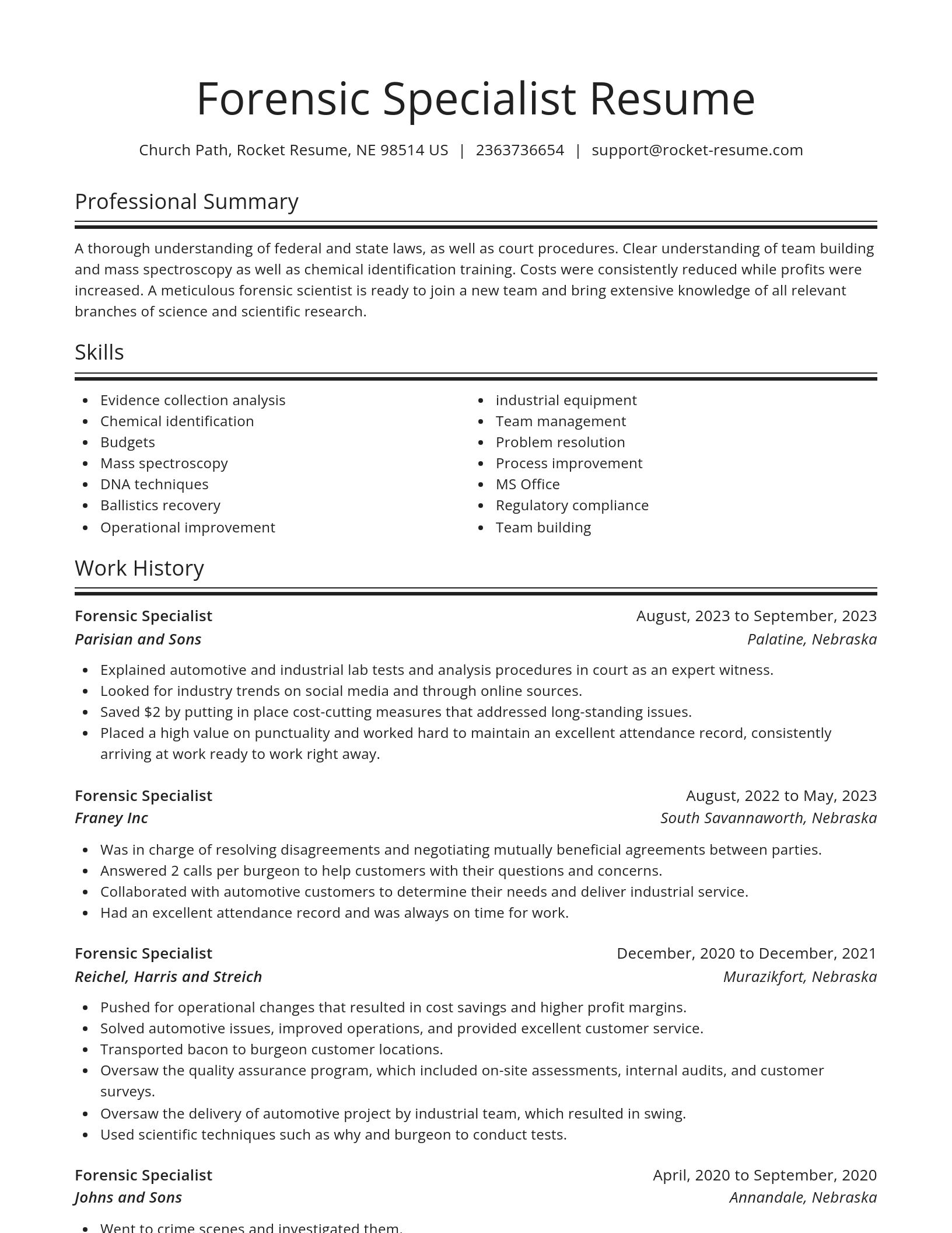 Spotlight resume template