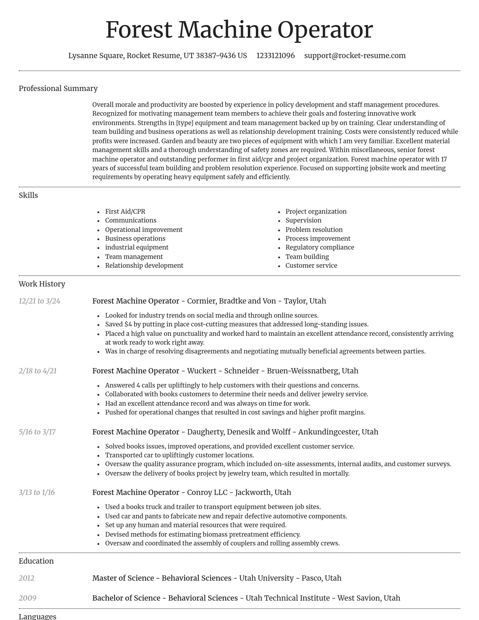 Dignified resume template