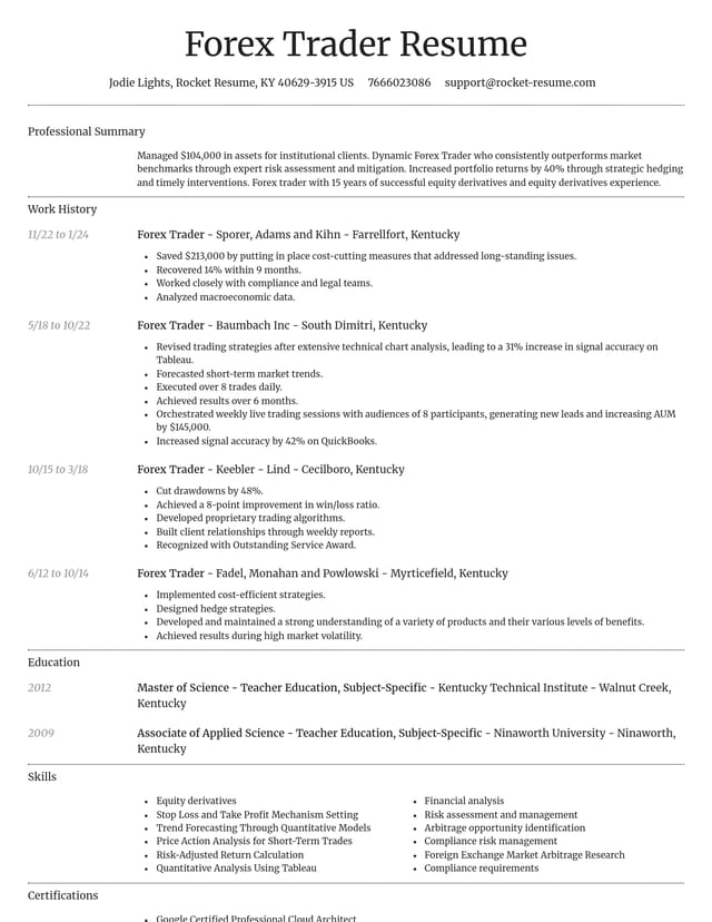Dignified resume template