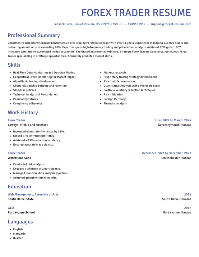Novel resume template