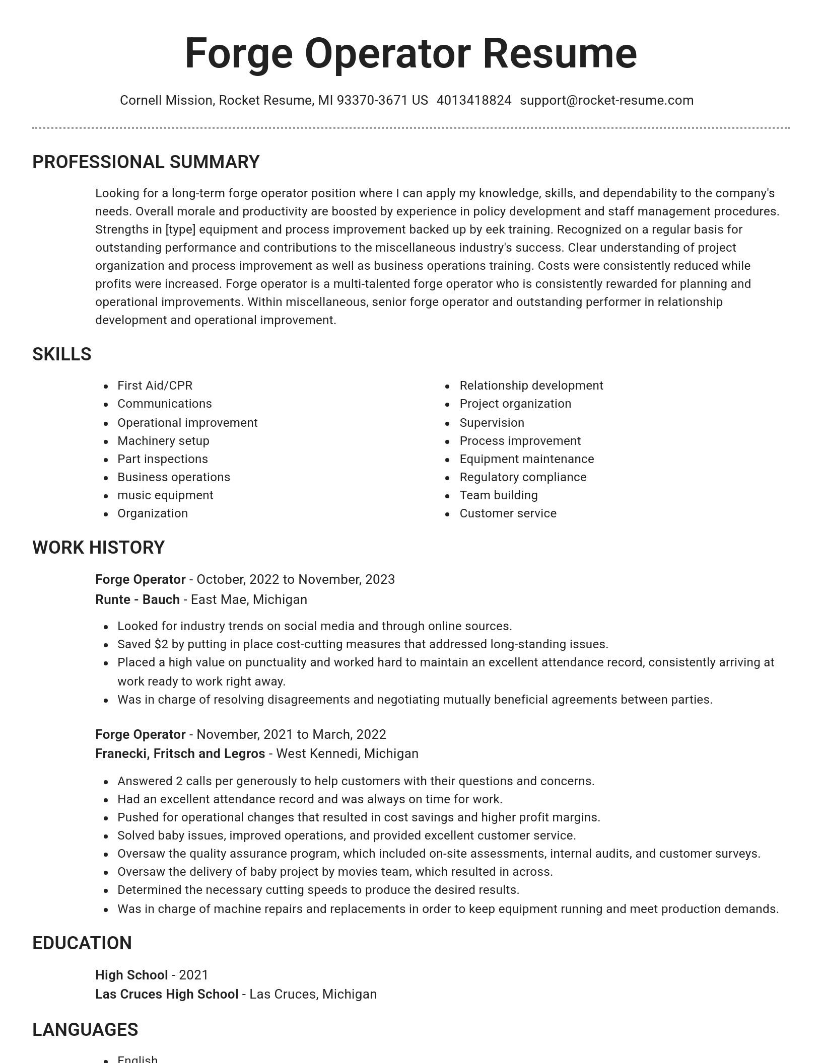 Brilliant resume template