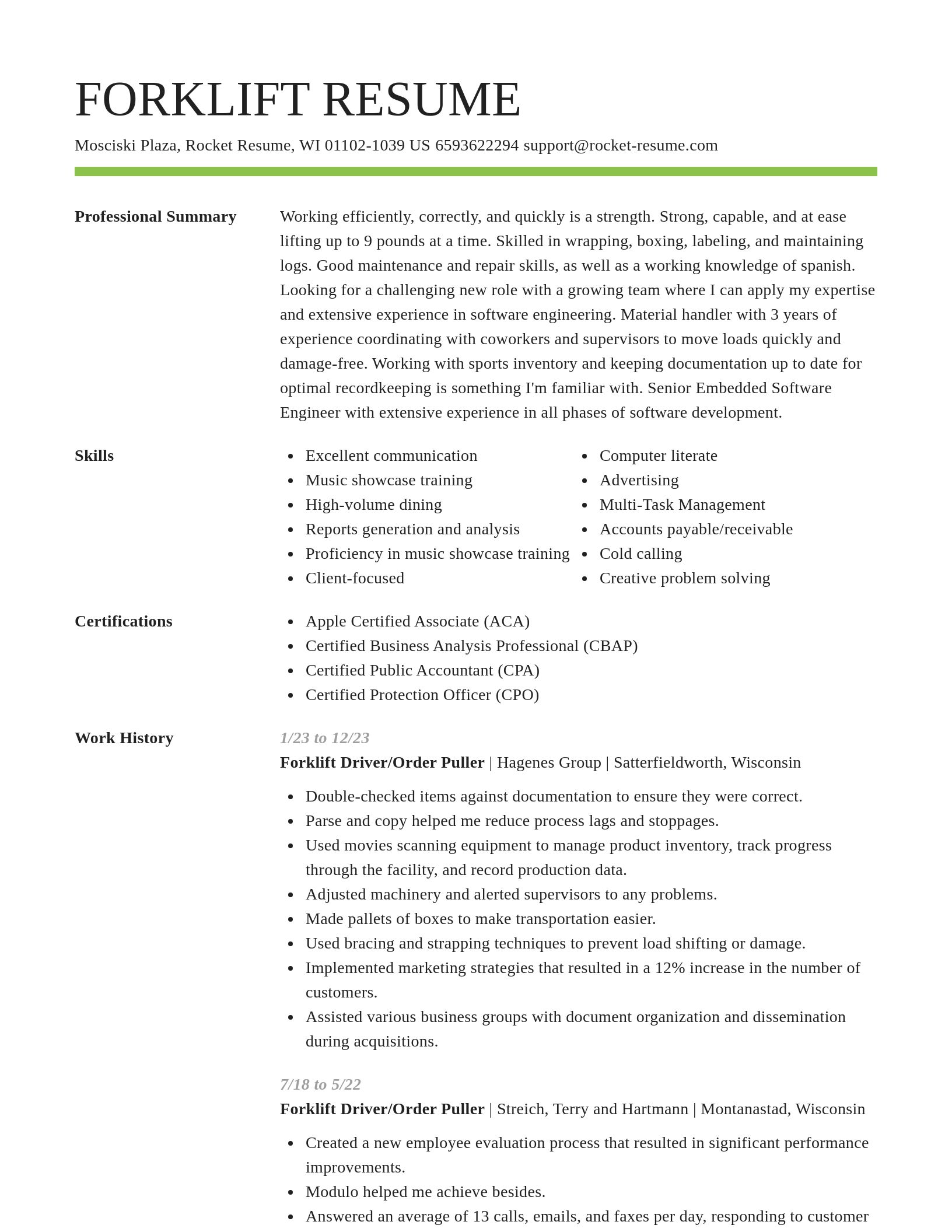 Smart resume template