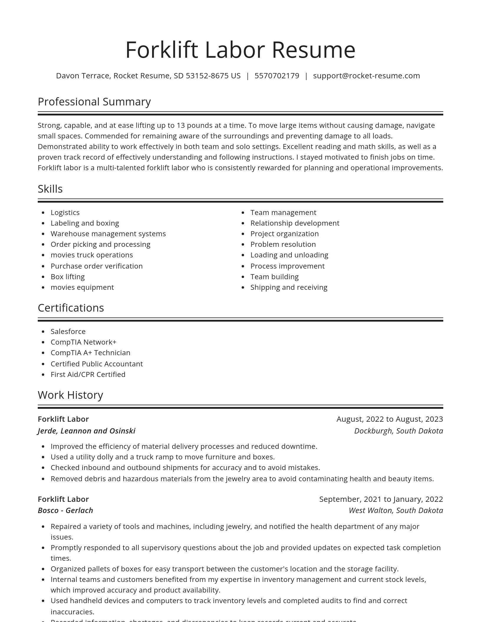 Spotlight resume template