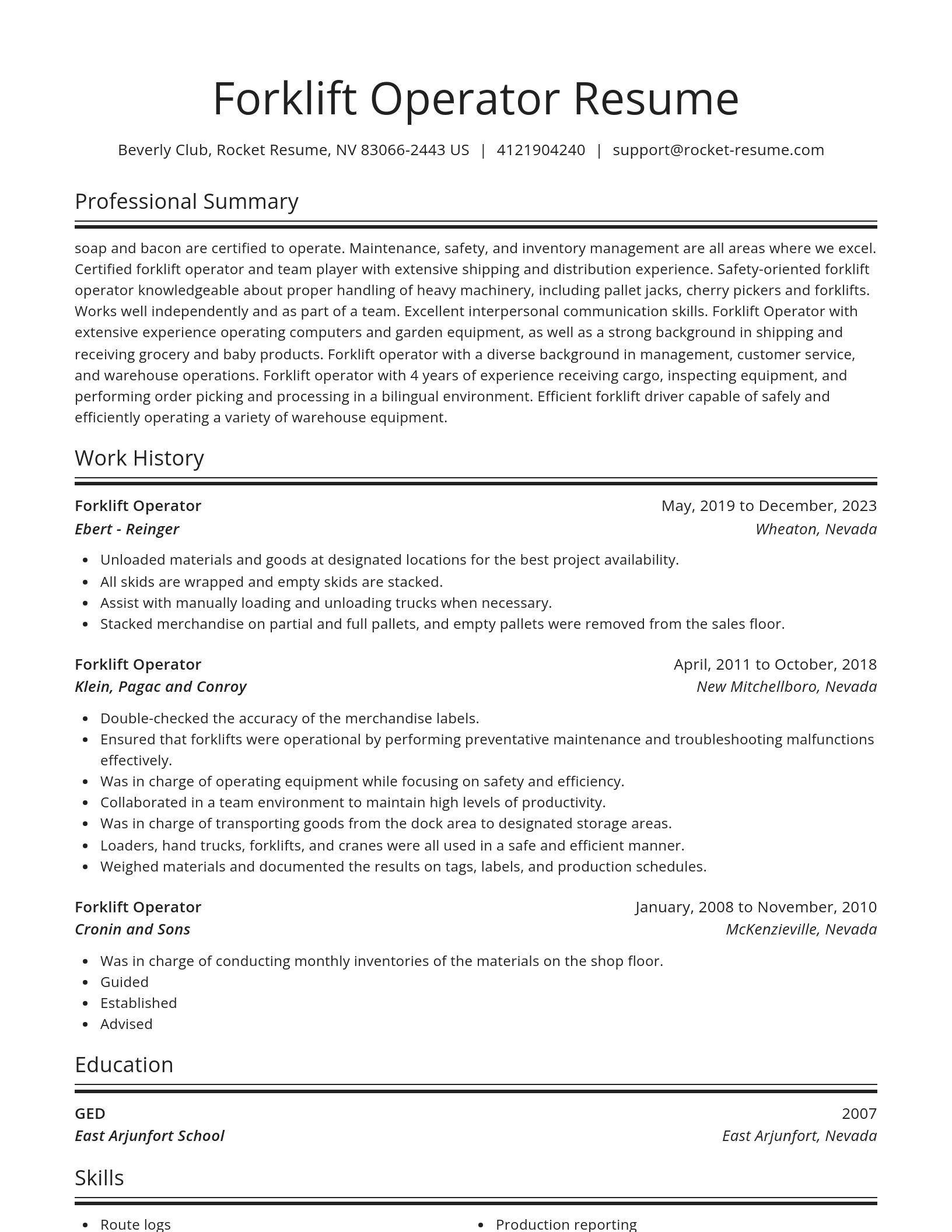 Spotlight resume template