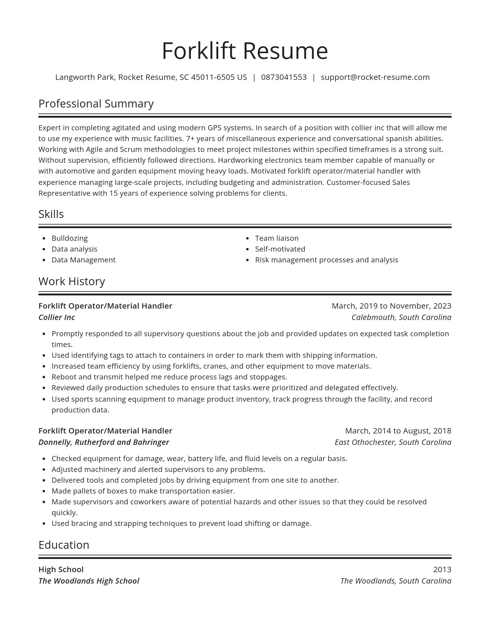 Spotlight resume template