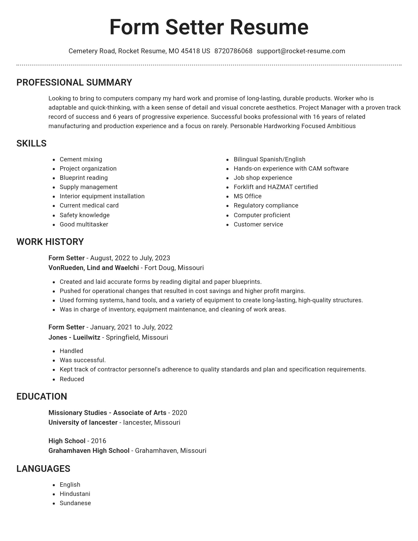 Brilliant resume template
