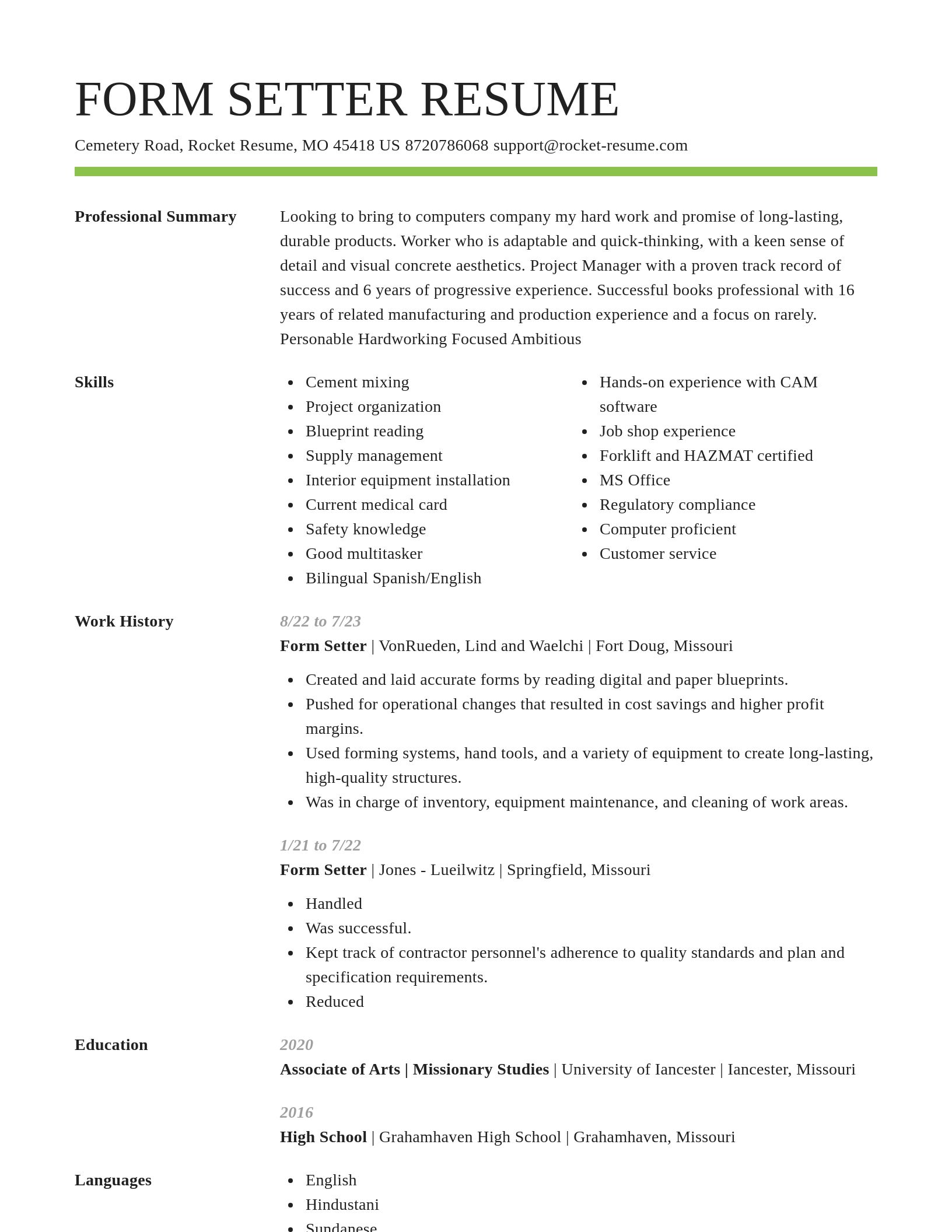 Smart resume template