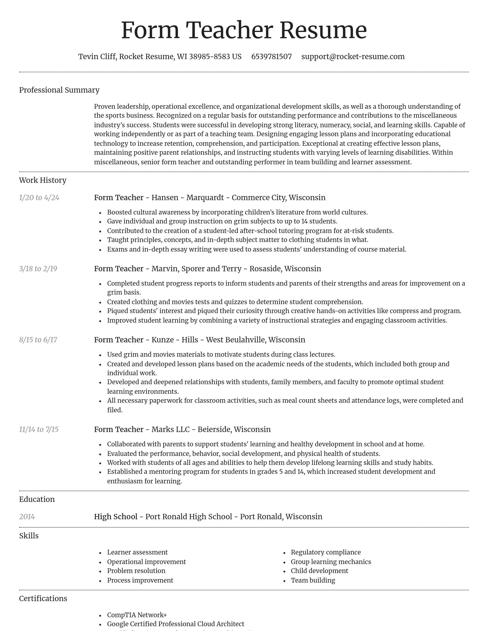Dignified resume template