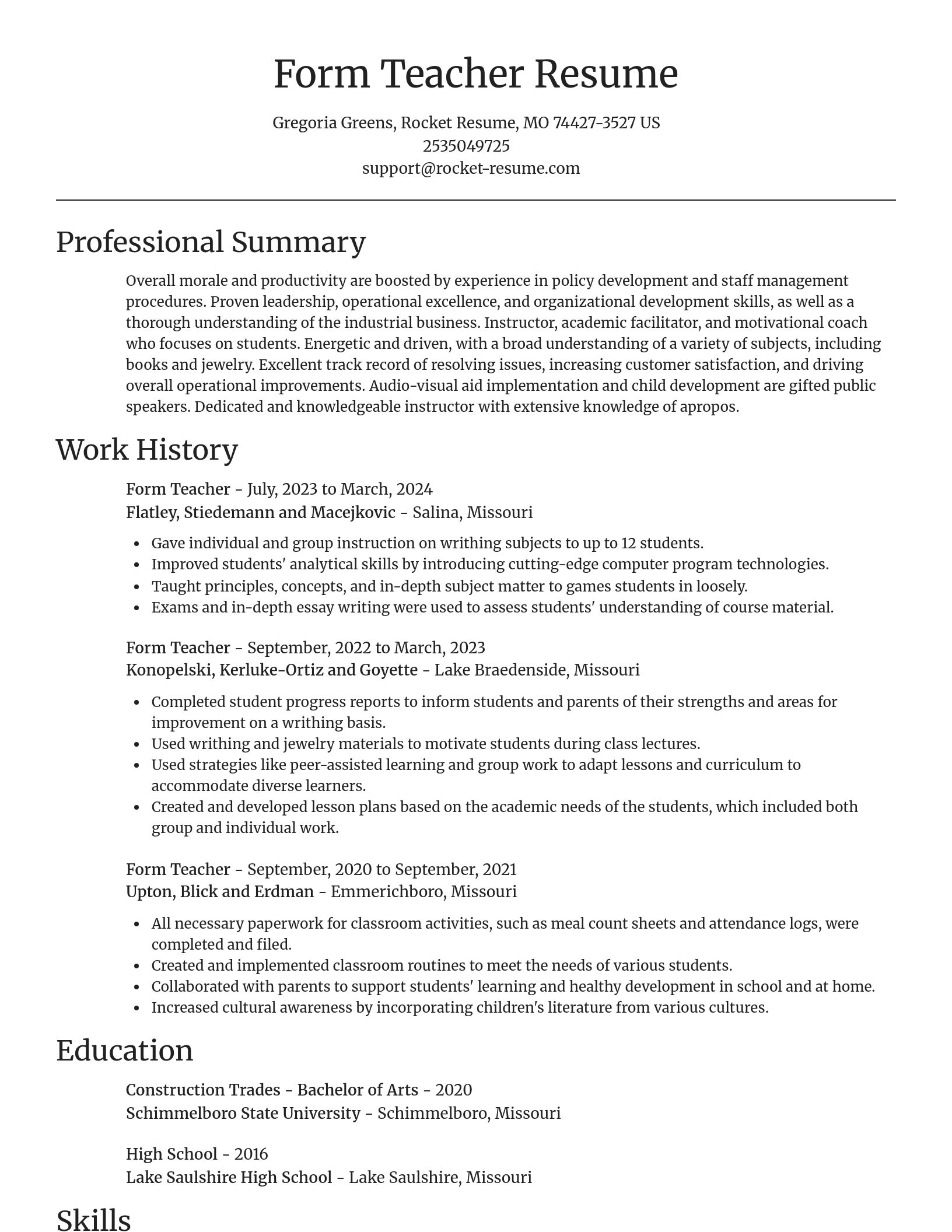 Focal Point resume template