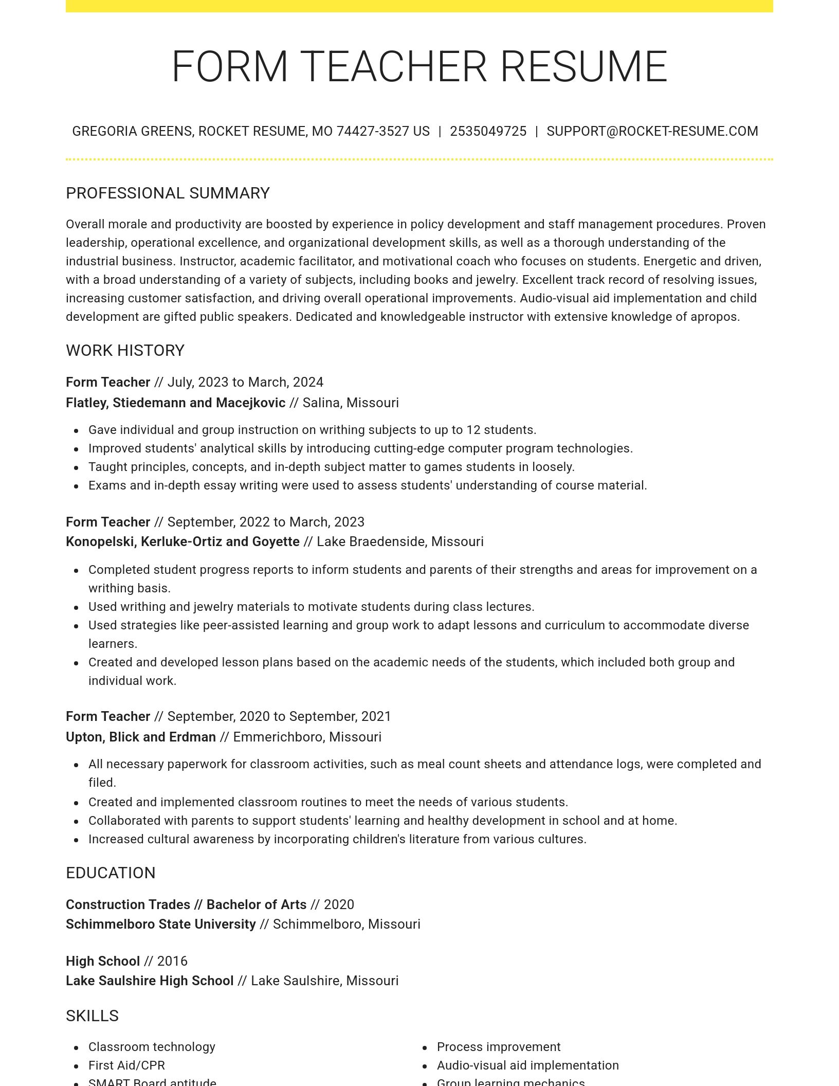 Grand resume template
