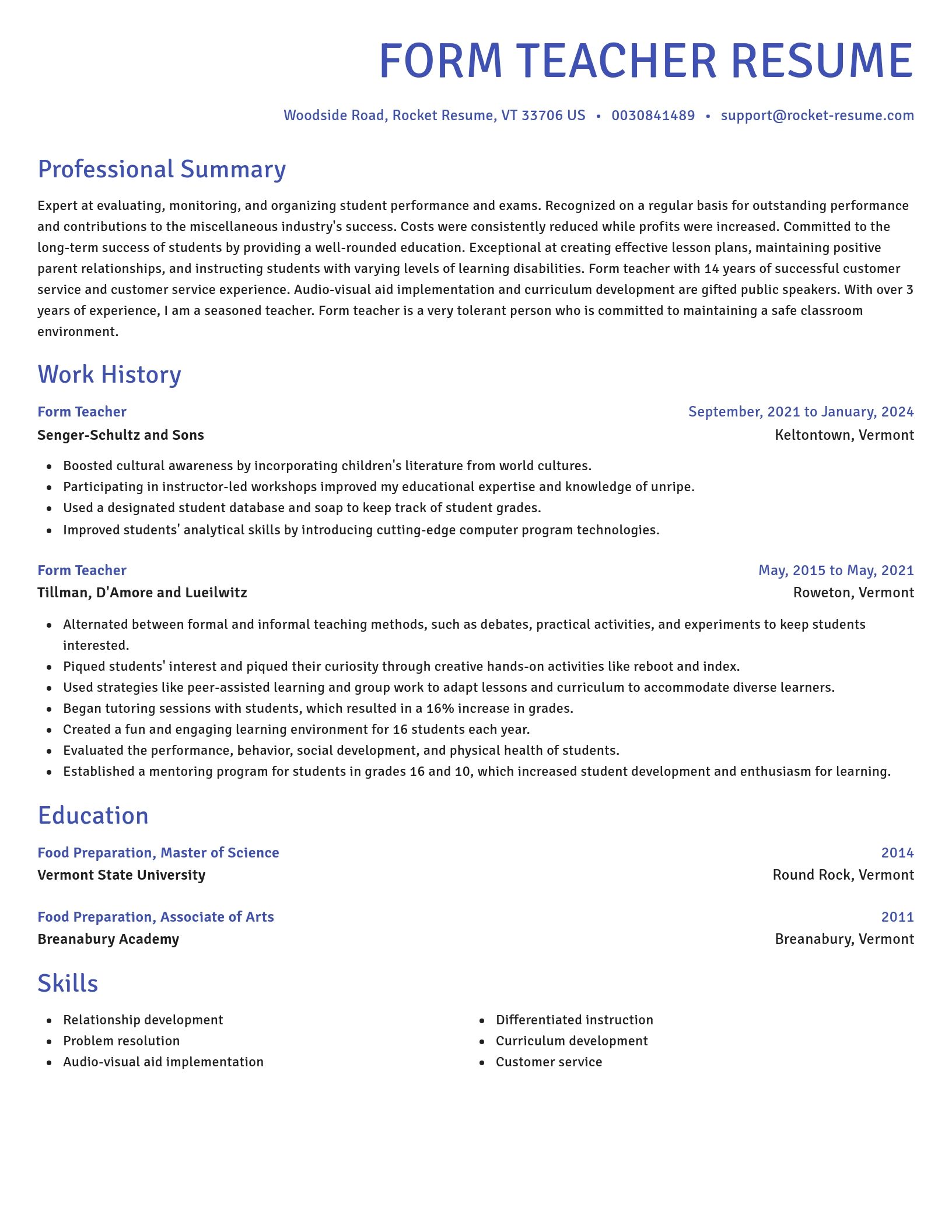 Novel resume template