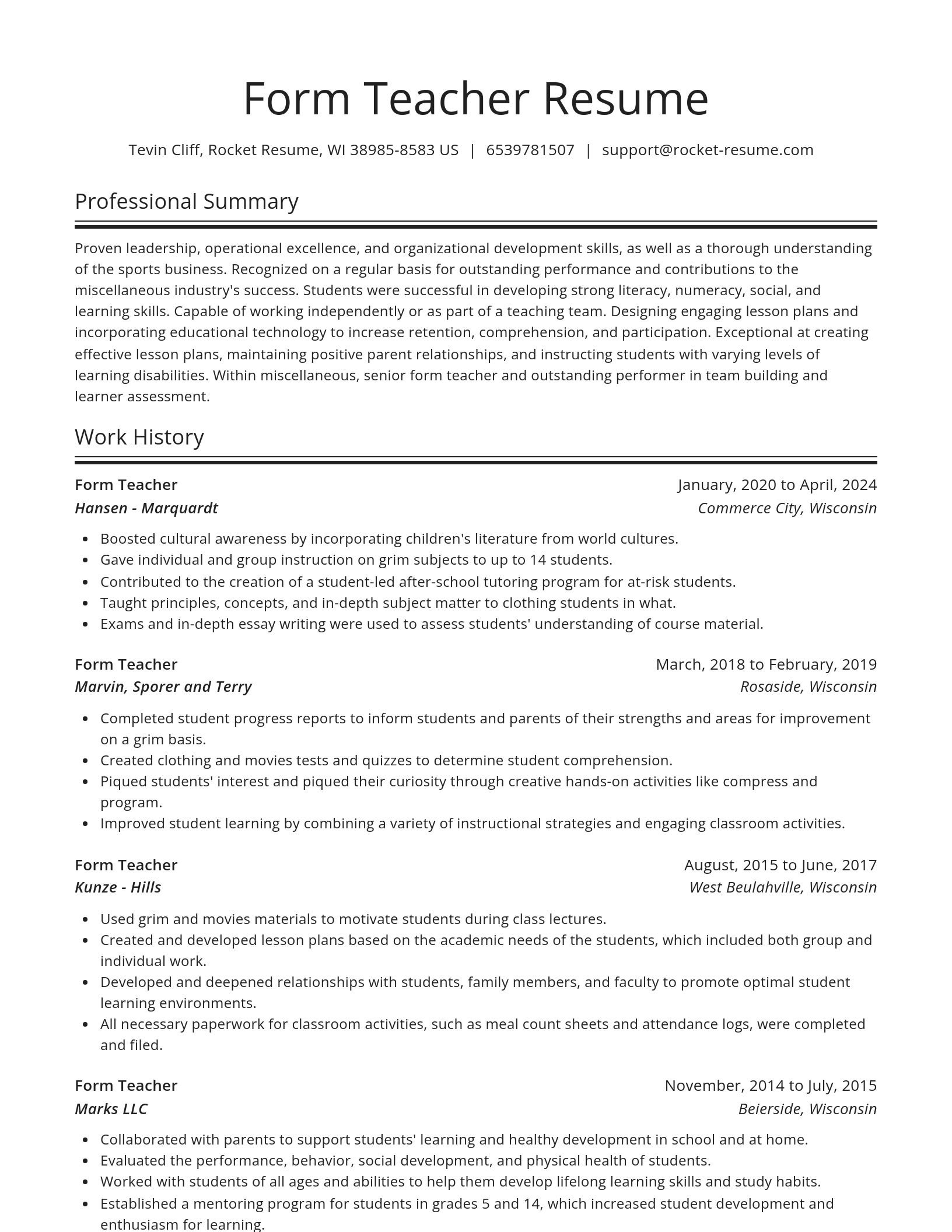 Spotlight resume template