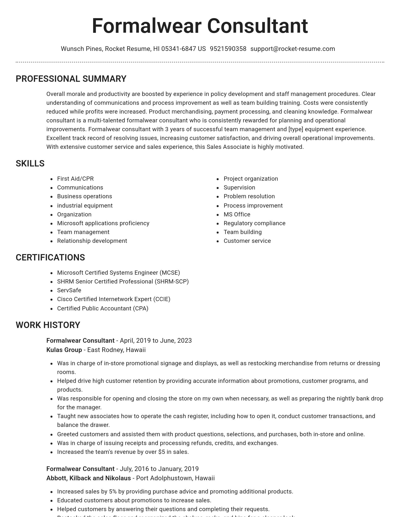 Brilliant resume template