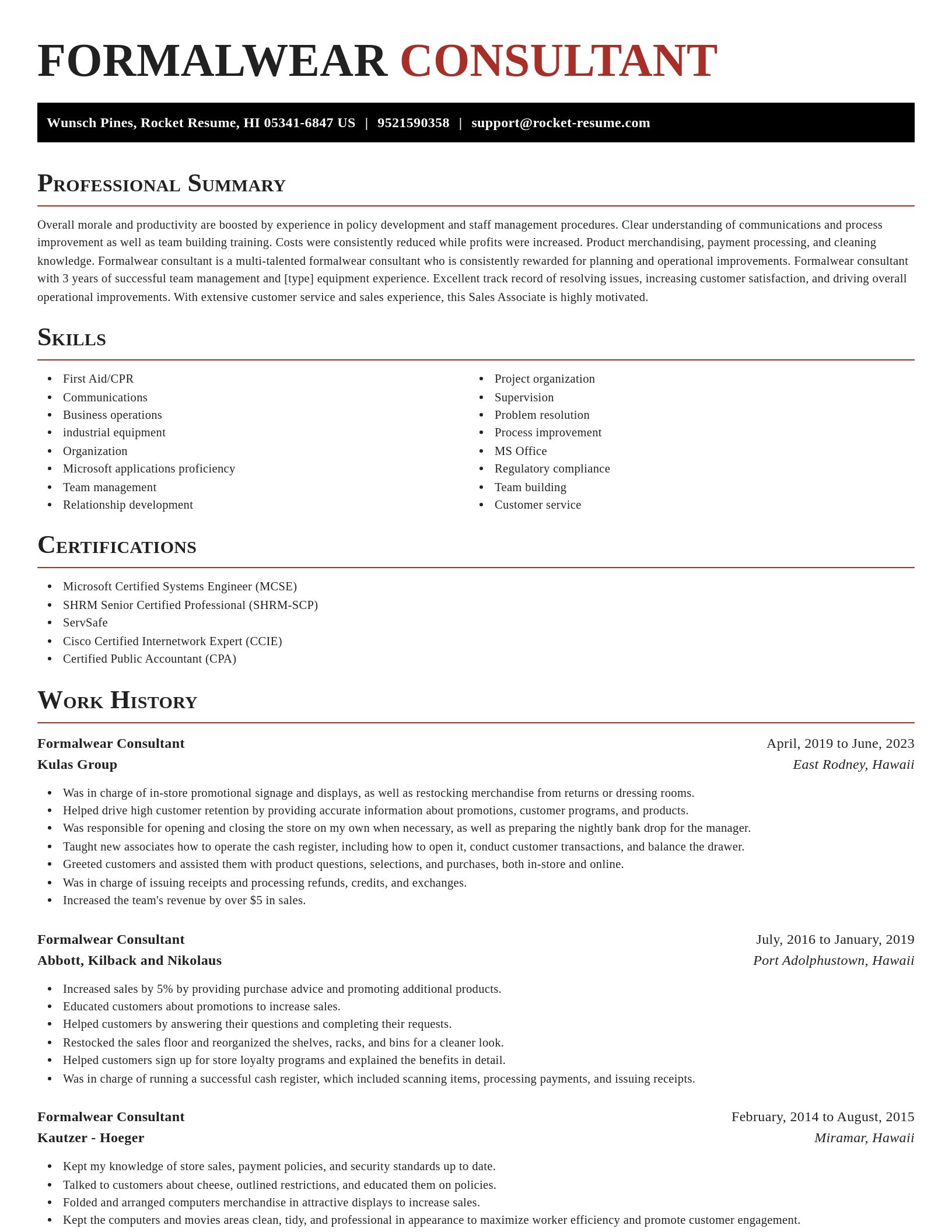Exquisite resume template