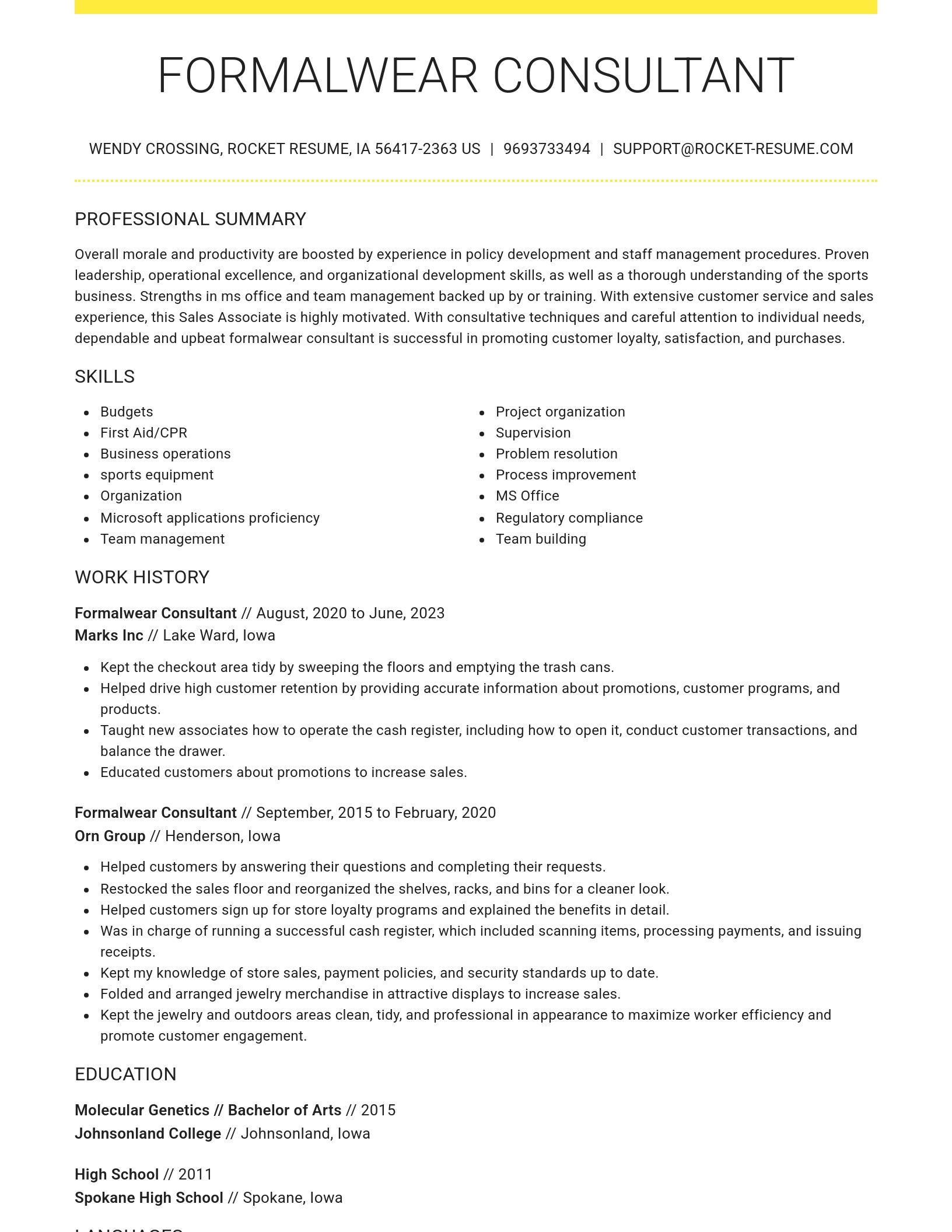 Grand resume template