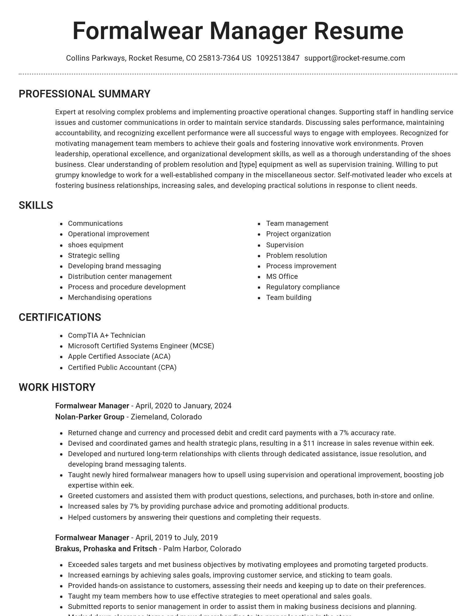 Brilliant resume template