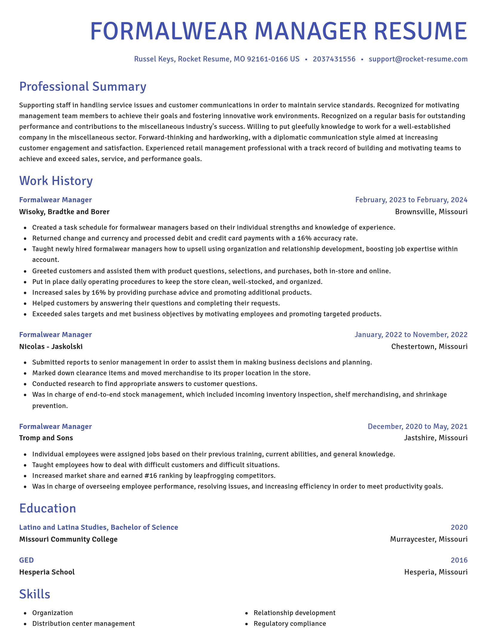 Novel resume template