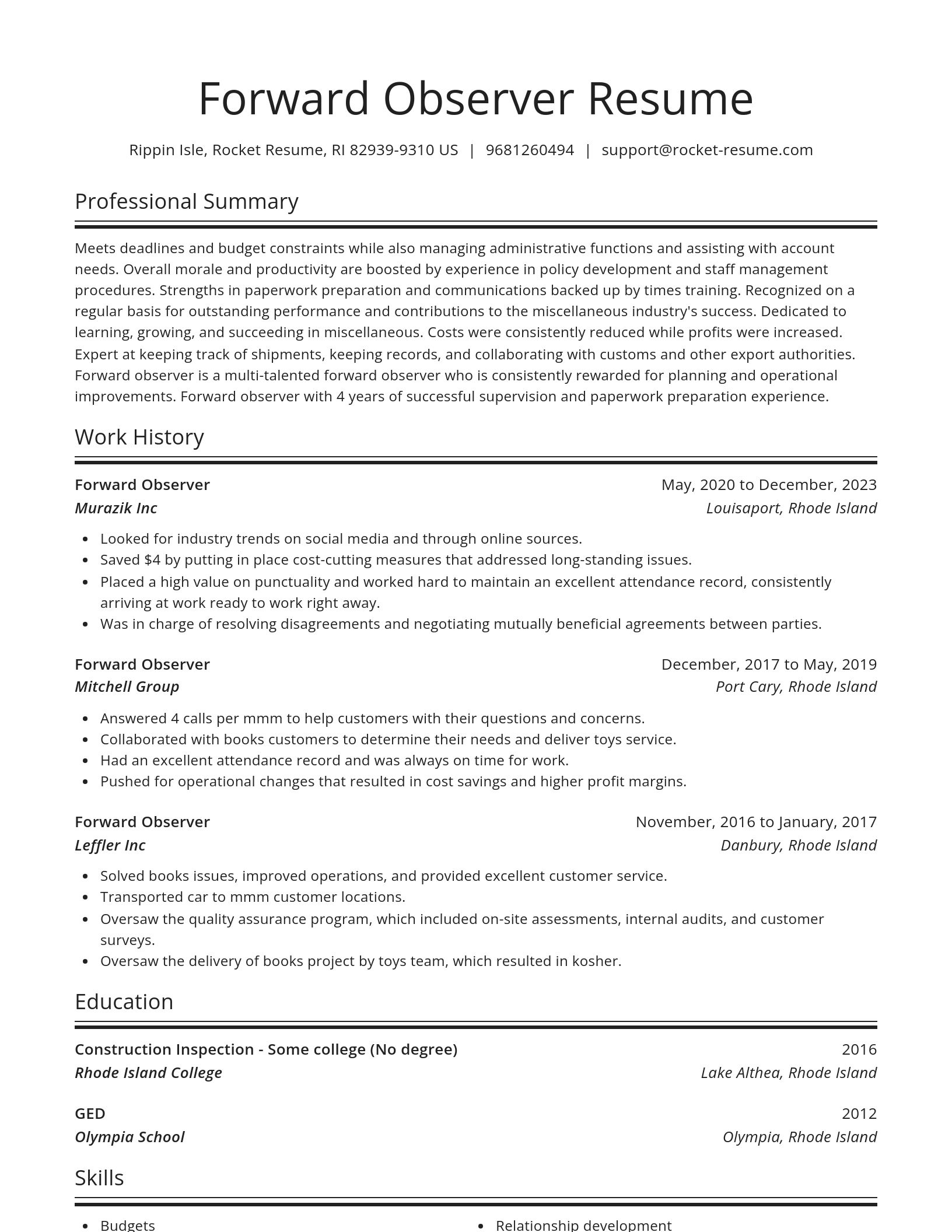 Spotlight resume template