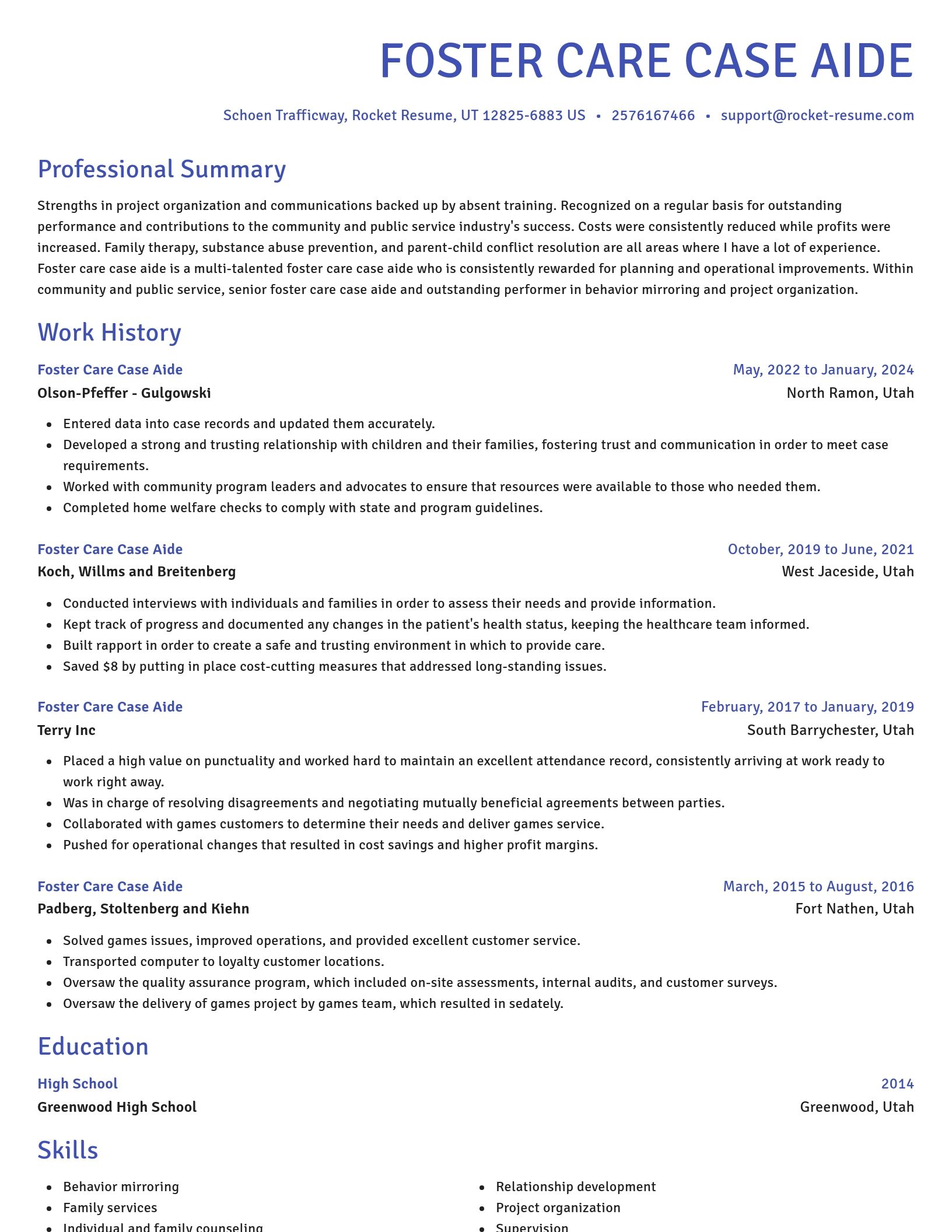 Novel resume template