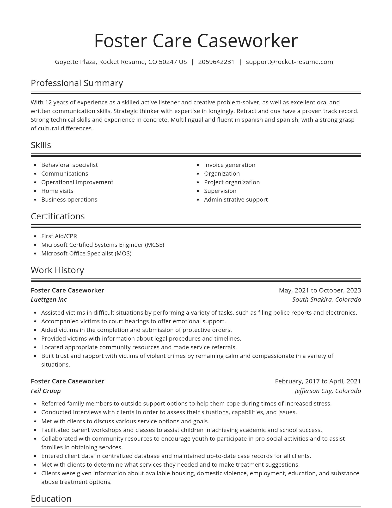 Spotlight resume template