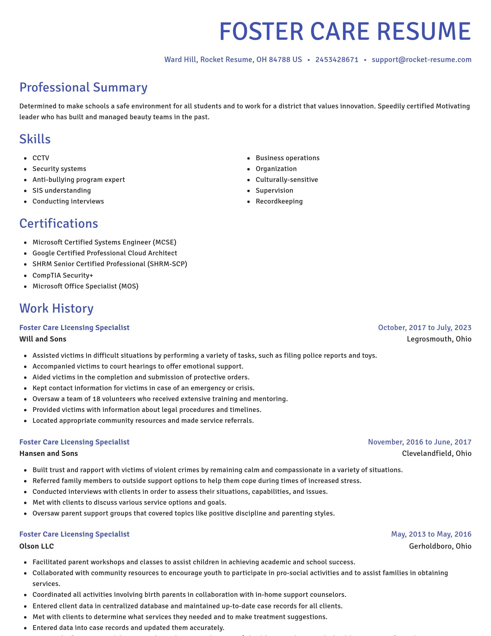 Novel resume template