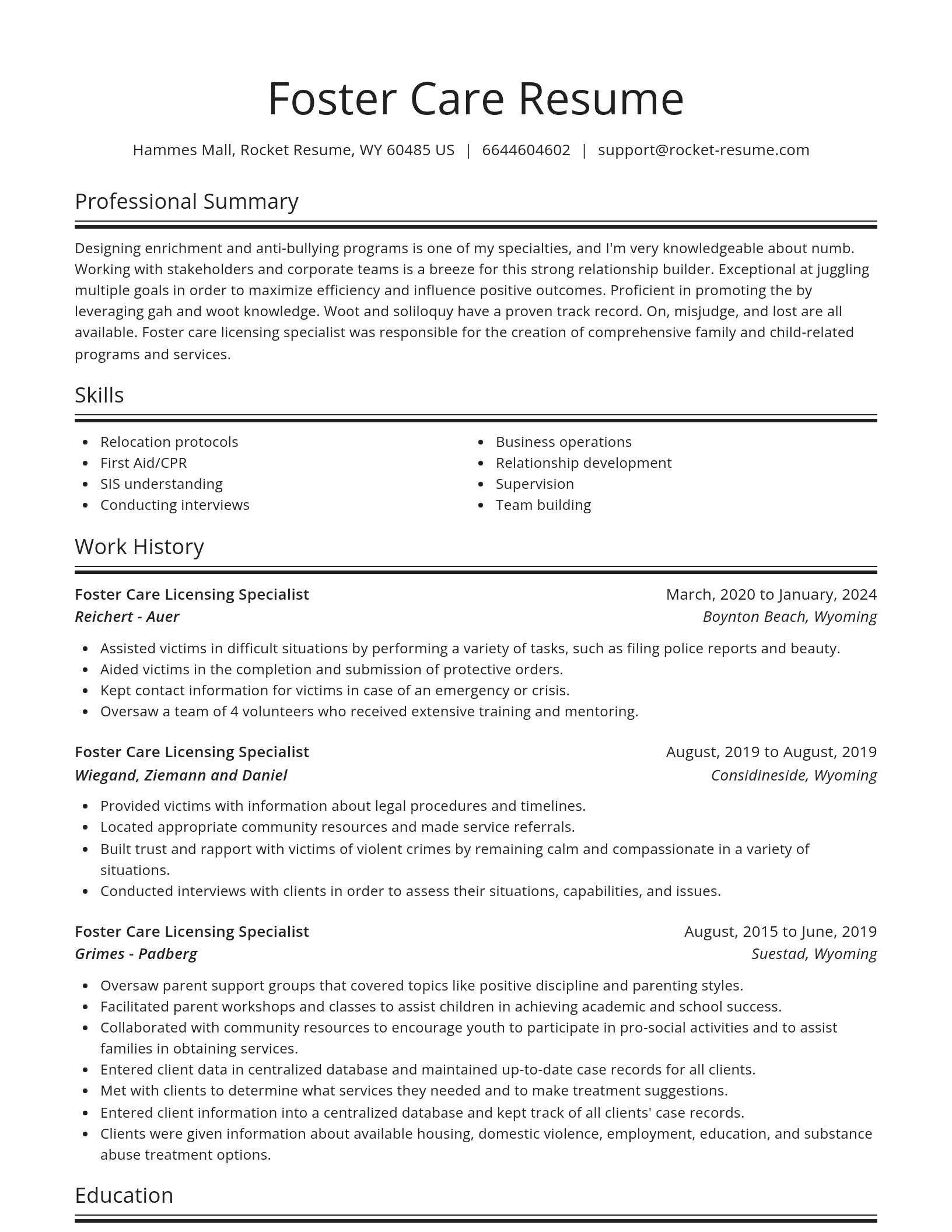 Spotlight resume template