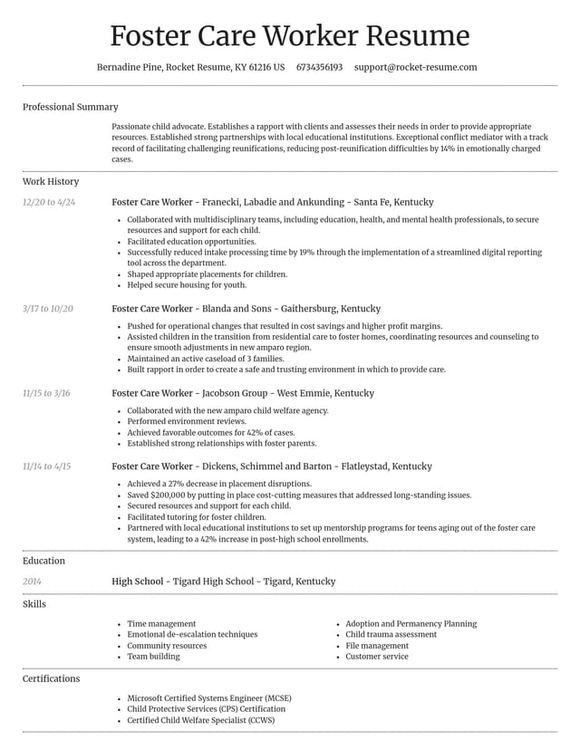 Dignified resume template
