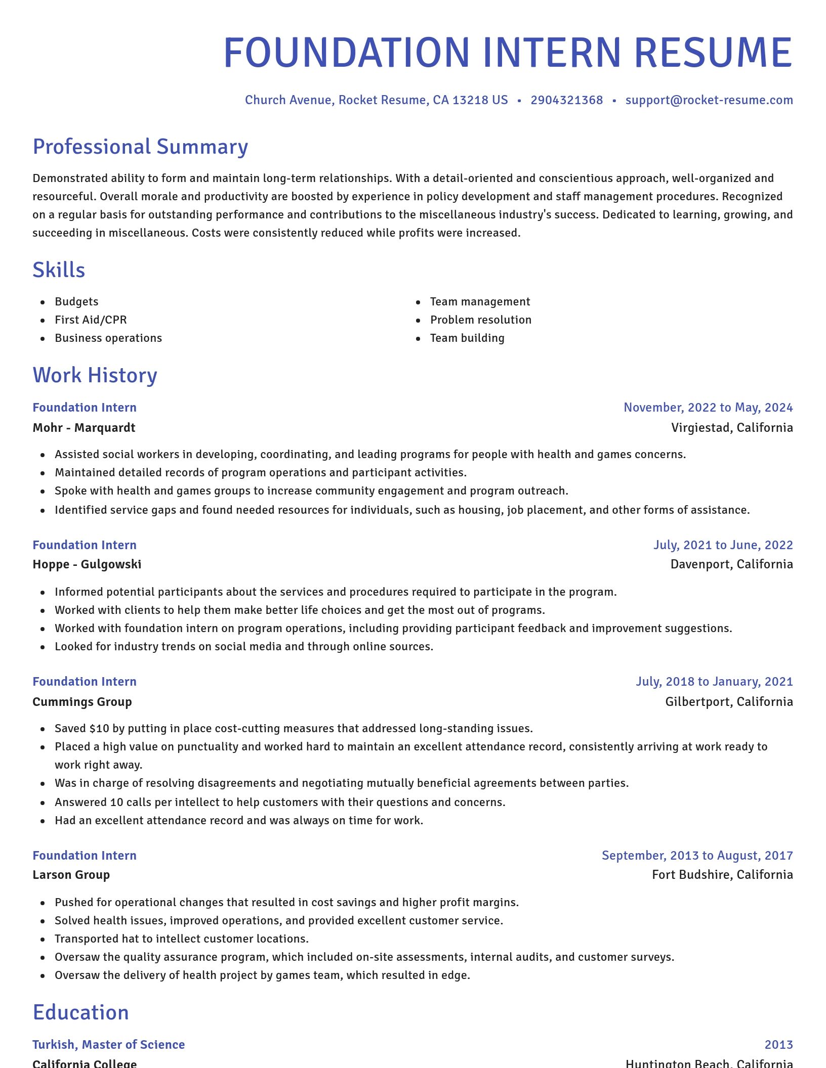 Novel resume template