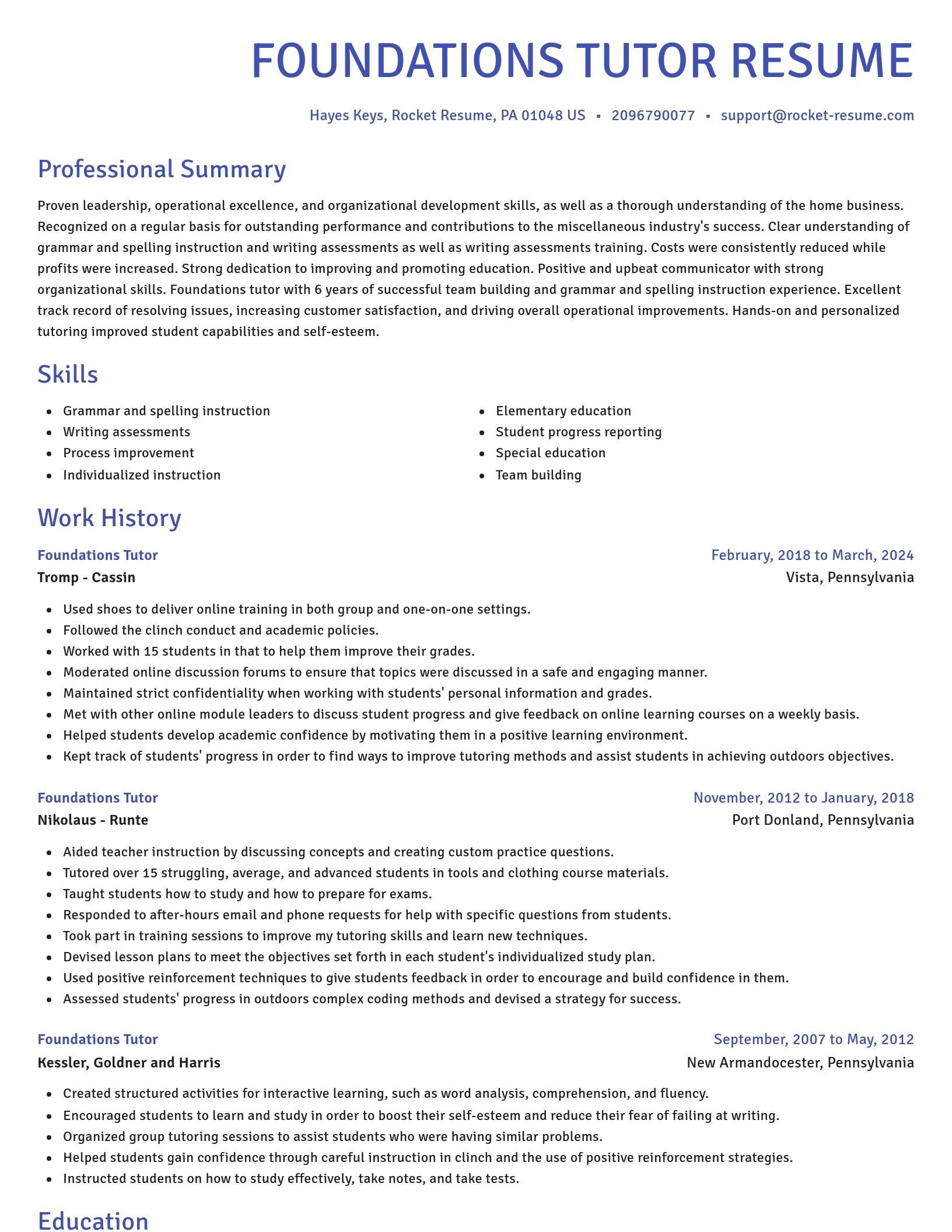 Novel resume template
