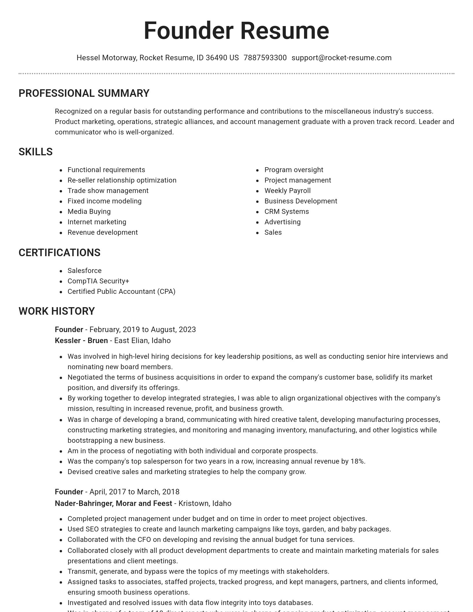 Brilliant resume template