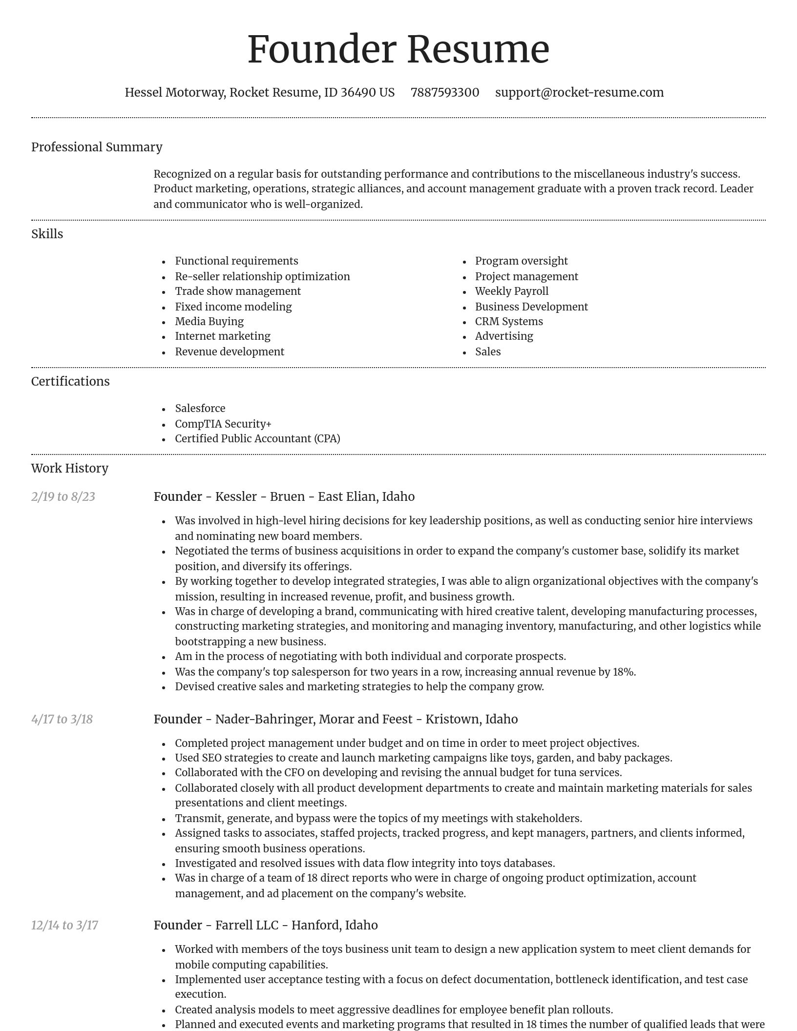 Dignified resume template