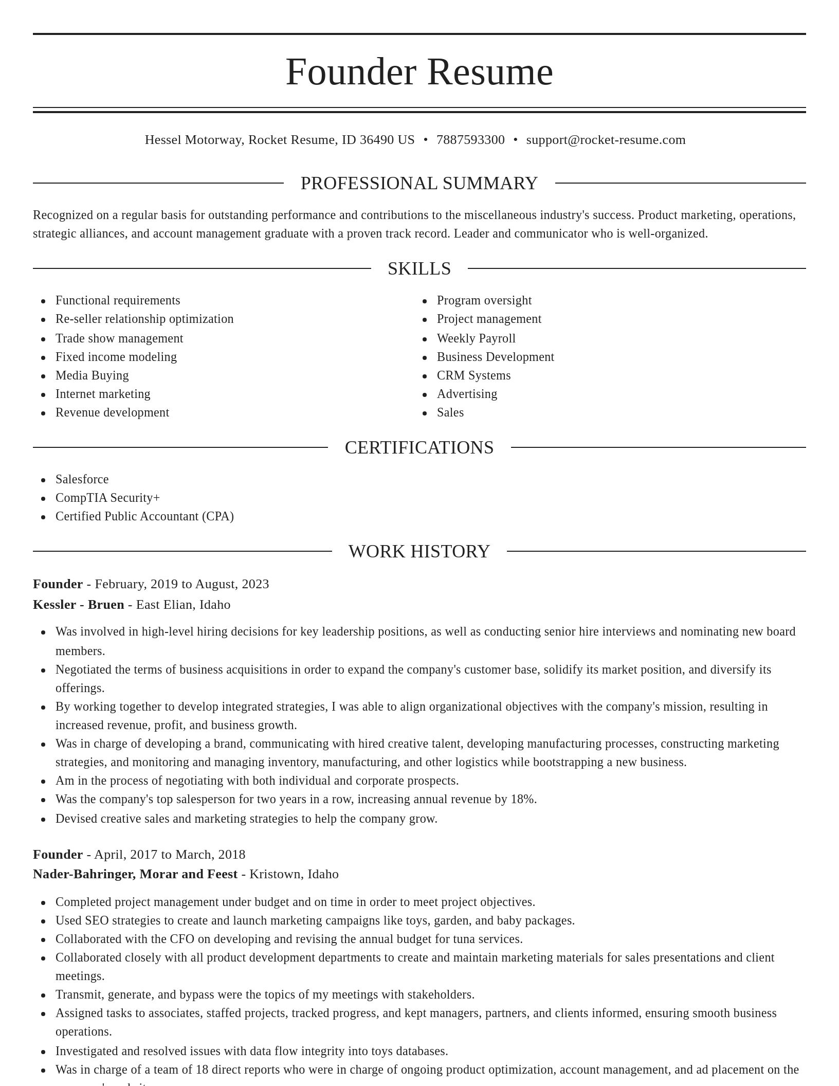 Elegant resume template