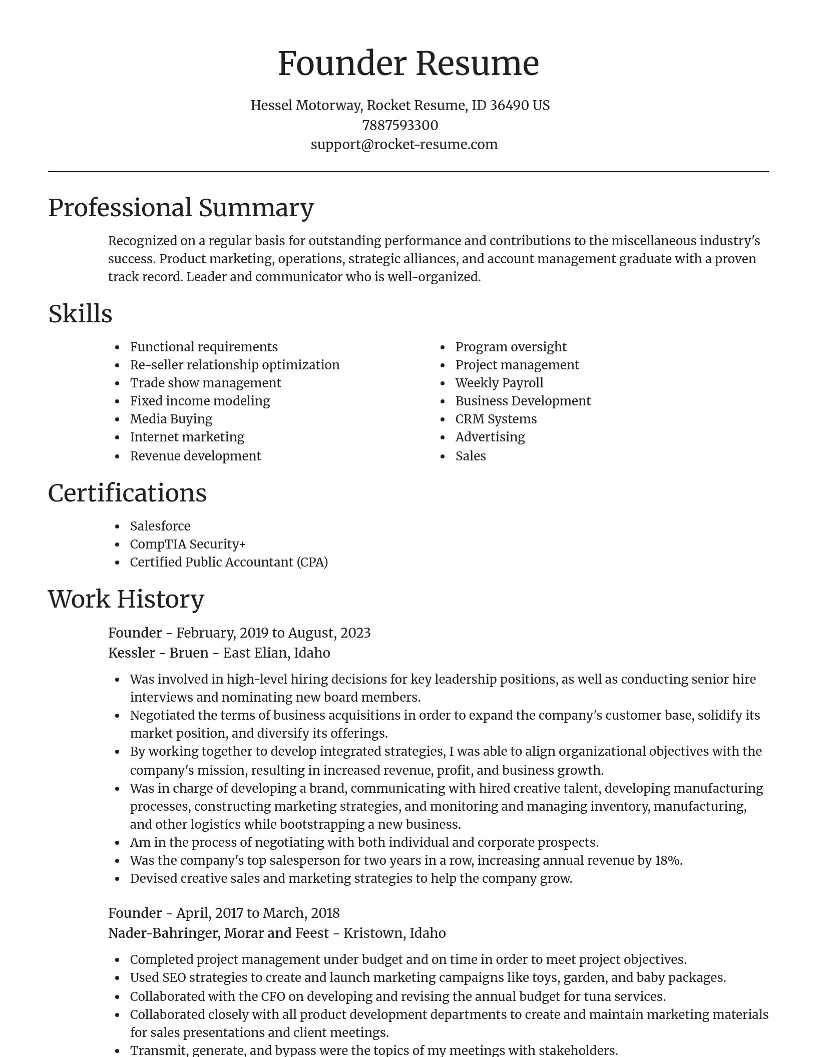 Focal Point resume template